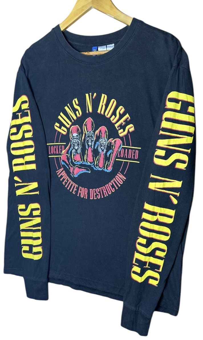 Guns N' Roses × H&M × Vintage Guns N Roses Small Black Longsleeve Appetite For Destruction Size US XL / EU 56 / 4 - 3 Thumbnail