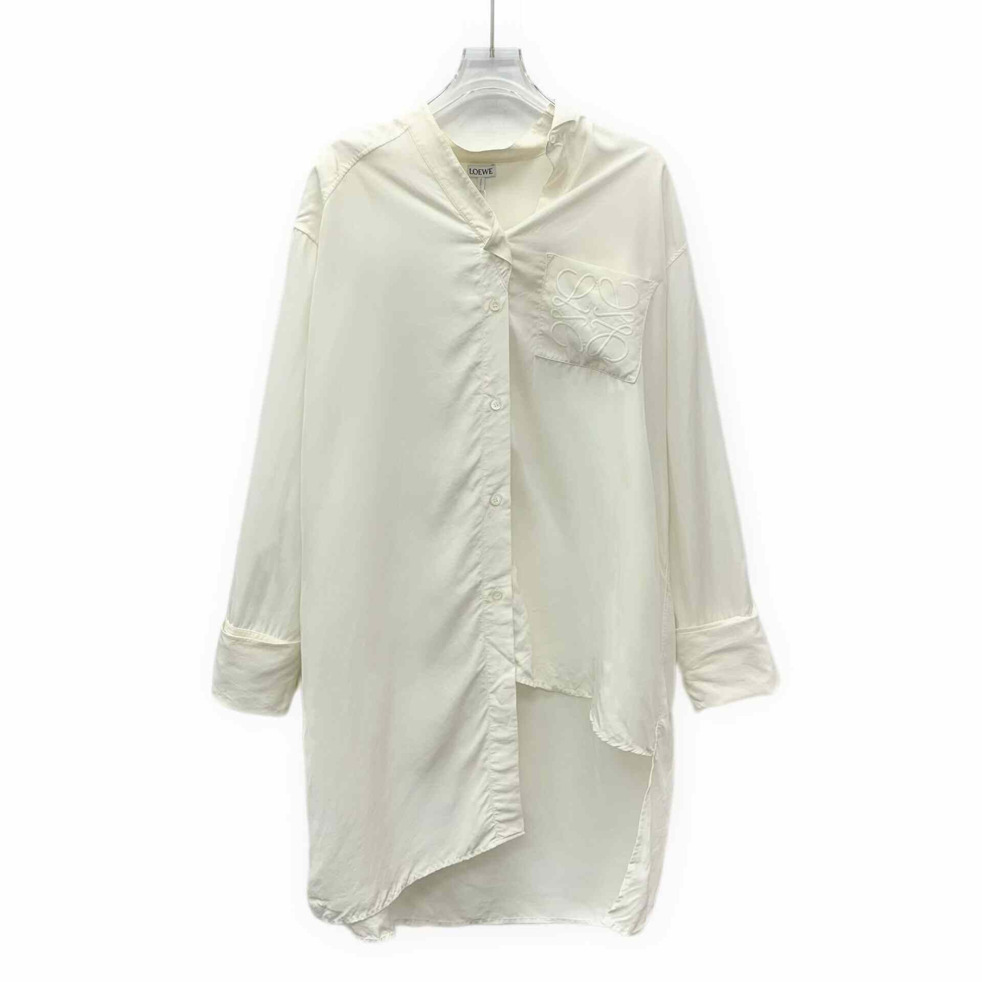 Loewe Loewe White Logo Silk V-Neck Shirt Size S / US 4 / IT 40 - 1 Thumbnail