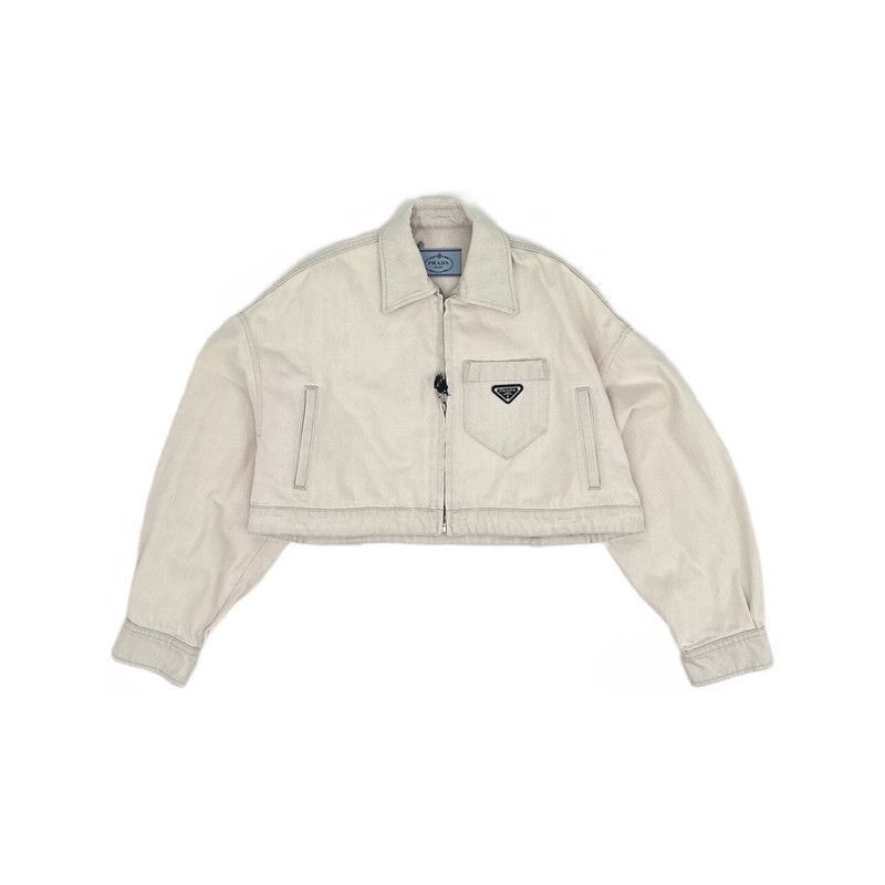Prada Prada Pink Triangle Logo Short Jacket-2506 Size US S / EU 44-46 / 1 - 1 Thumbnail