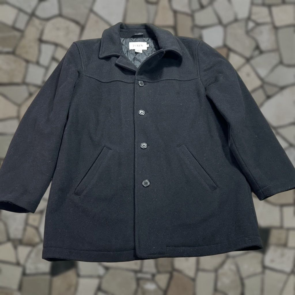 J.Crew J.Crew Coat Mens Large Black Wool Thinsulate Quilted Lined Button Front Size US L / EU 52-54 / 3 - 1 Thumbnail