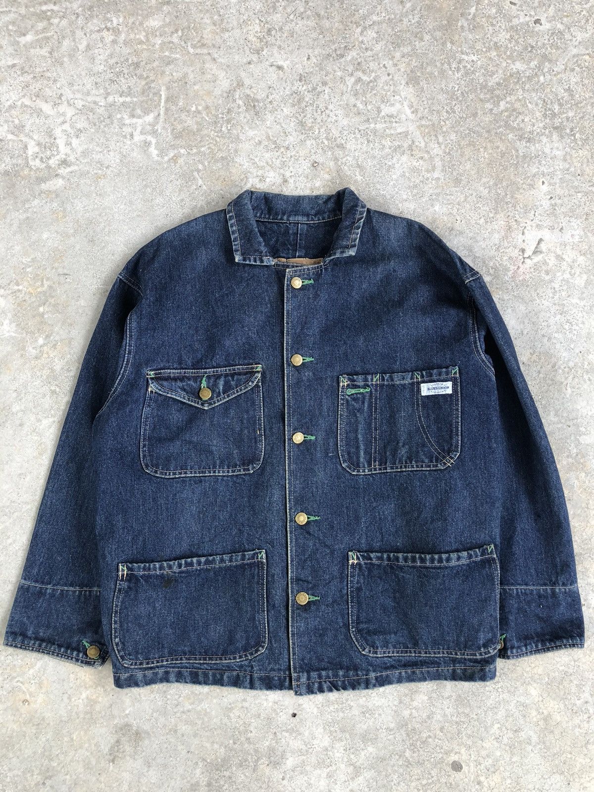 Vintage Vintage 70s Blues Union Chore Jacket Distressed Denim Size US L / EU 52-54 / 3 - 1 Thumbnail