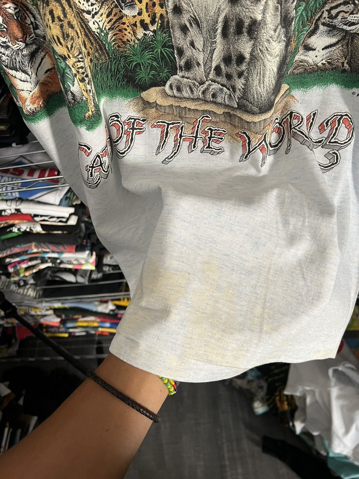 Habitat 1992 Cats of the World Animal Nature Single Stitch Tee Size US L / EU 52-54 / 3 - 6 Thumbnail