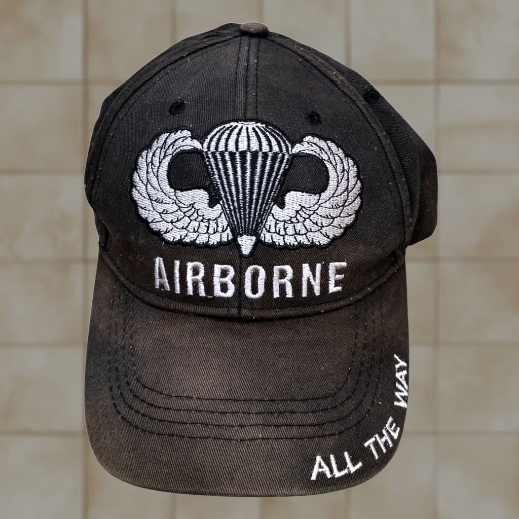 Vintage VTG Medals of America Airborne All The Way Hat Mens One Size Black Adjustable Baseball Cap Size ONE SIZE - 1 Thumbnail