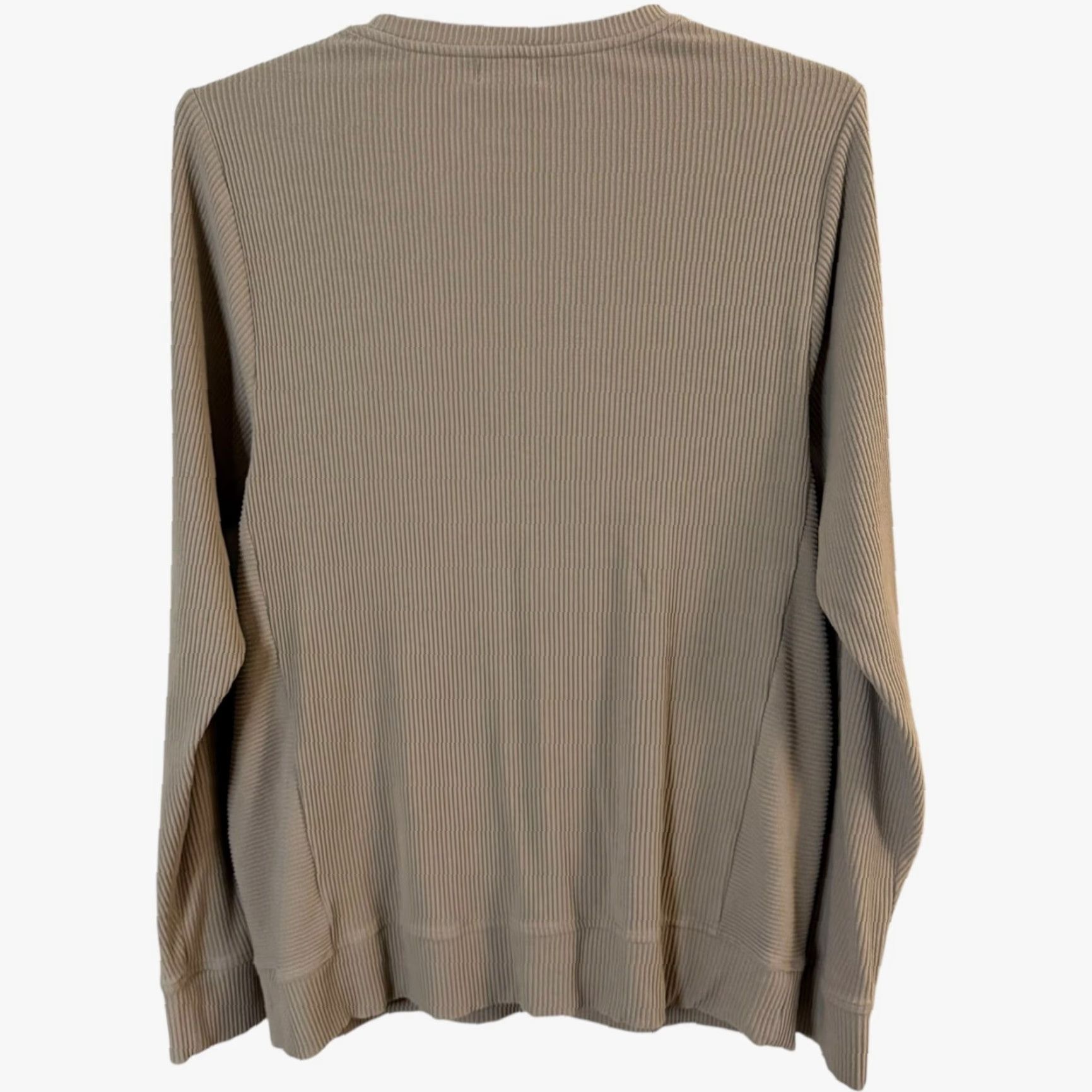 Vintage Tommy John Sweatshirt Tan Men L Ribbed Long-Sleeve Crewneck Pockets Size US L / EU 52-54 / 3 - 4 Thumbnail