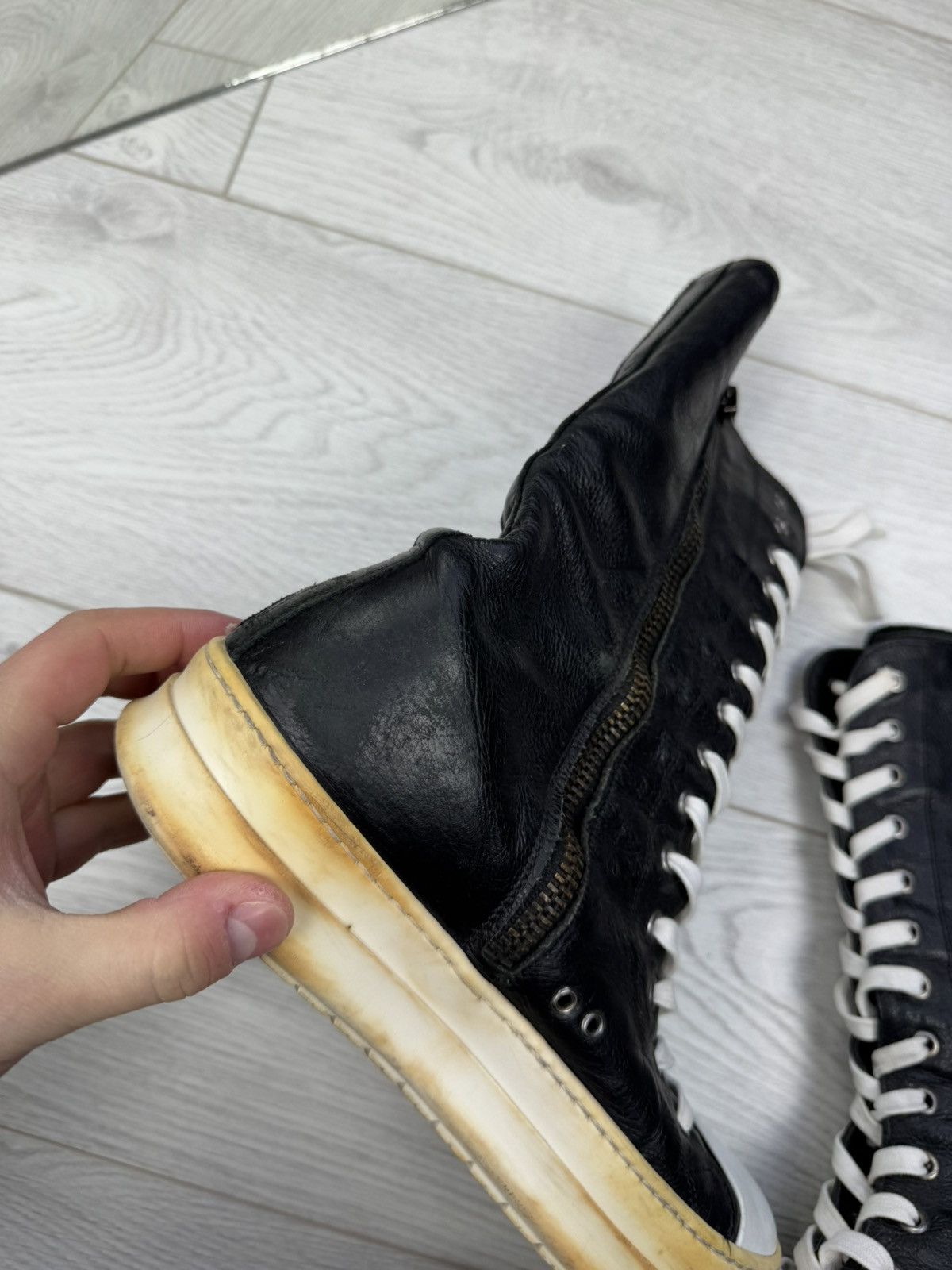 Japanese Brand × Vintage Zip / Rick Owens Style Y2K High Sneakers Size US 7 / EU 40 - 7 Thumbnail