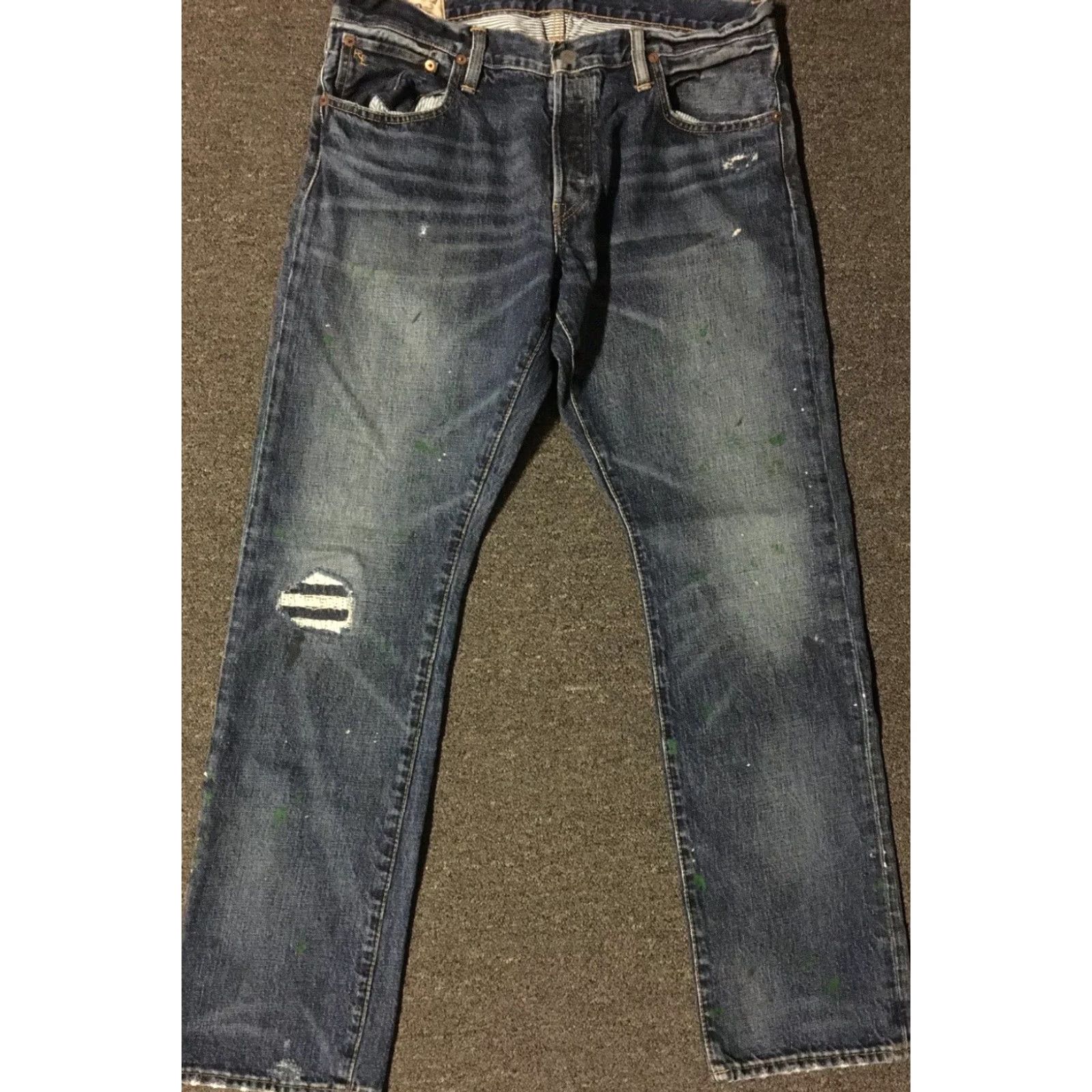 Polo Ralph Lauren Polo Ralph Lauren Varick Slim Jeans 34/31 Blue Vtg 90s Sport Man Clothing Polo Ralph Lauren Varick Slim Distressed Paint Jeans 34/31 90s Mens Jeans Size US S / EU 44-46 / 1 - 2 Thumbnail