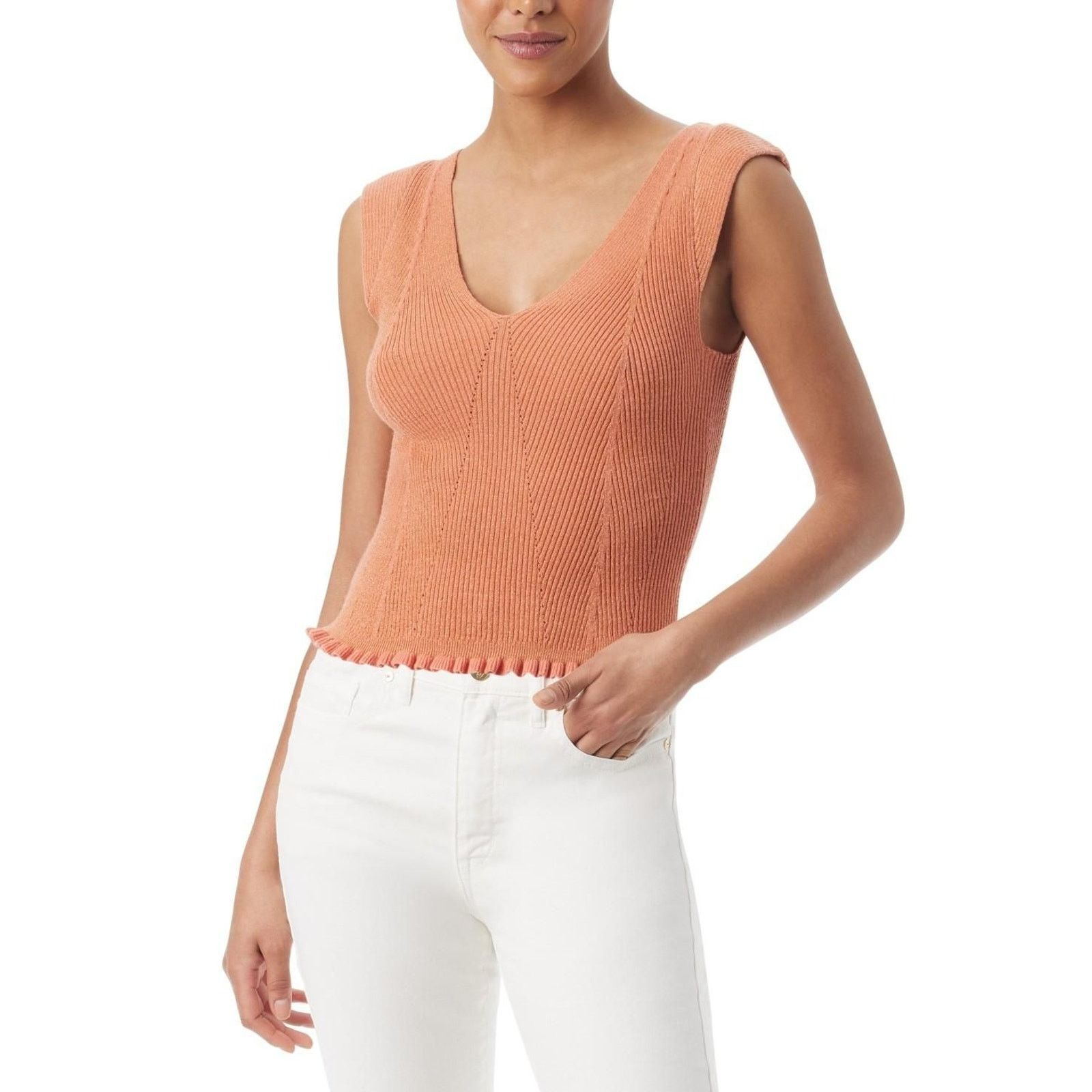 Sam Edelman NWT Sam Edelman Lucille Ruffled-Hem Tank Top Sun Baked XL Size XL / US 12-14 / IT 48-50 - 1 Thumbnail