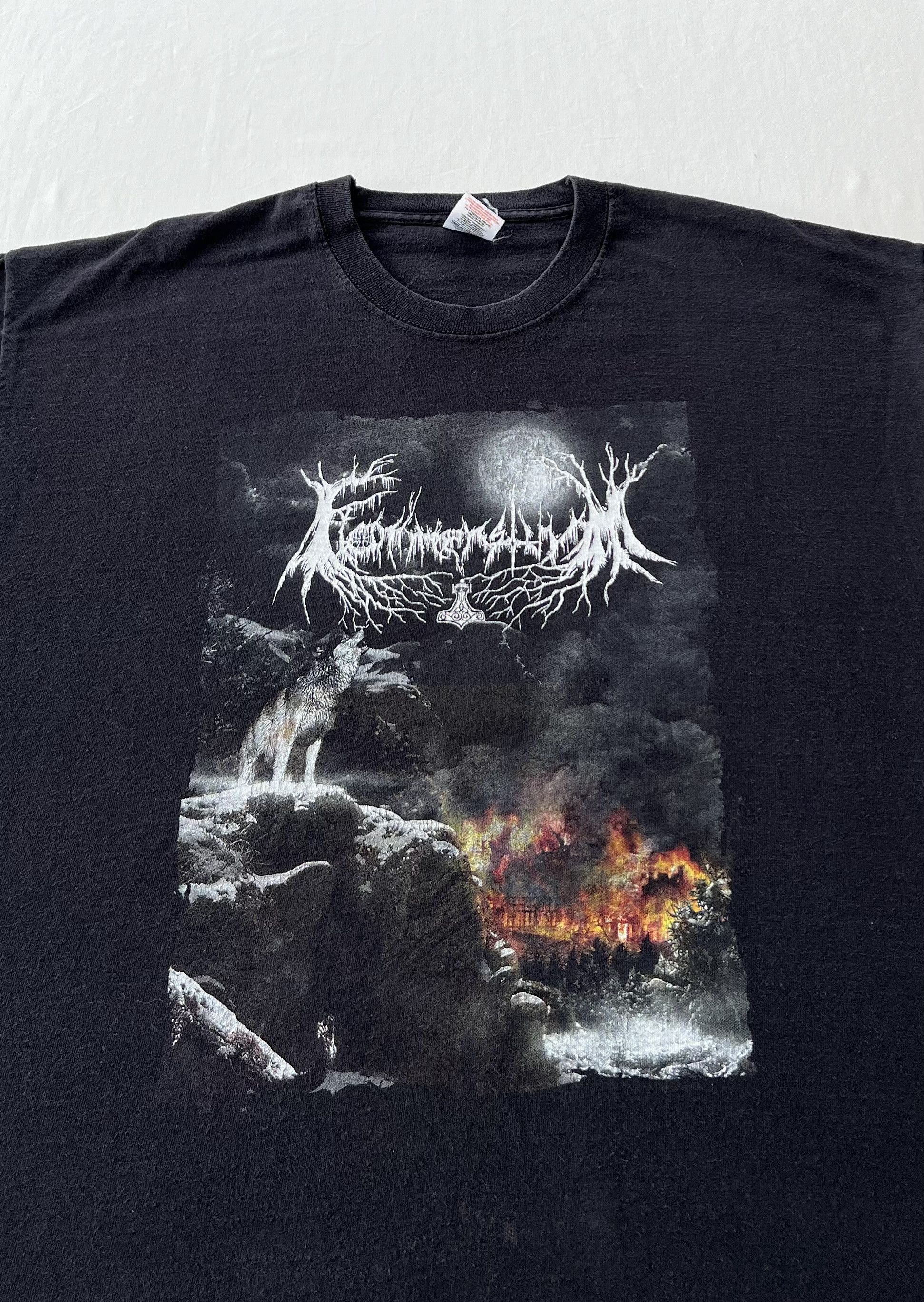 Band Tees Vintage 2000s Flammensturm Black Metal Band Black T-shirt Size US XL / EU 56 / 4 - 4 Thumbnail