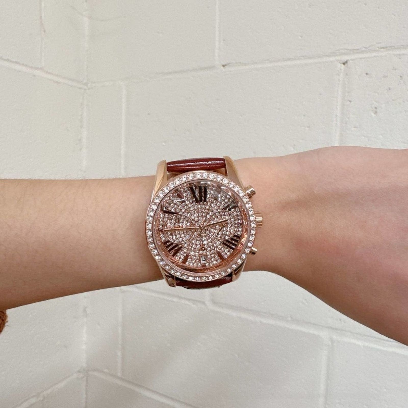 Michael Kors MK2971 Lexington Pave Rose Gold Tone Crocodile