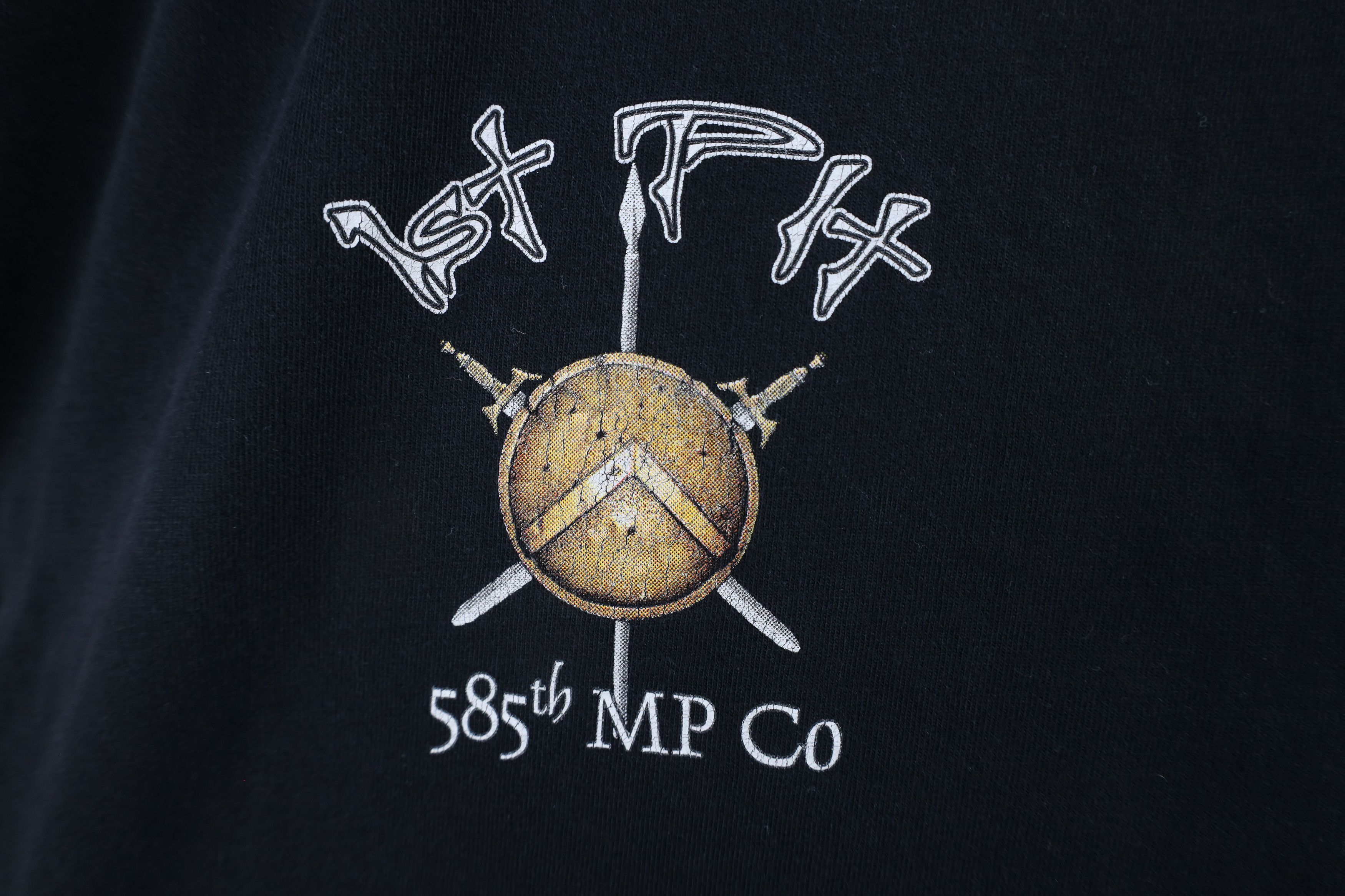 Vintage Vintage Y2K Police 585th MP Co Spartans T-Shirt Black Size US XL / EU 56 / 4 - 4 Thumbnail