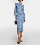 Balmain o1y0625 Midi Skirt in Light Blue Size 30" / US 8 / IT 44 - 4 Thumbnail