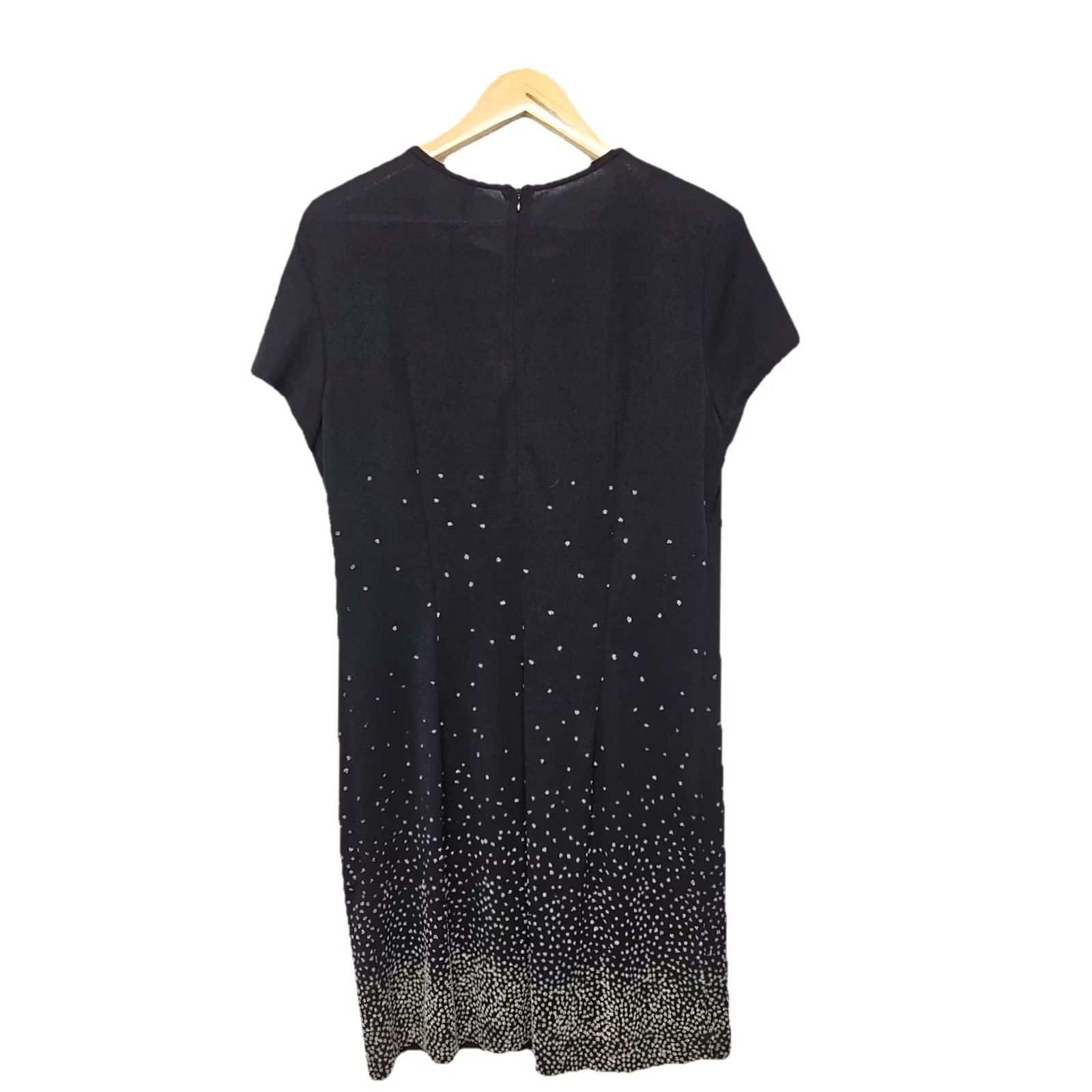 Vintage VINTAGE Jeffrey & Jara Dotted Gradient Black Graphic Sheath Dress Size 14 Made in USA Size XL / US 12-14 / IT 48-50 - 7 Thumbnail
