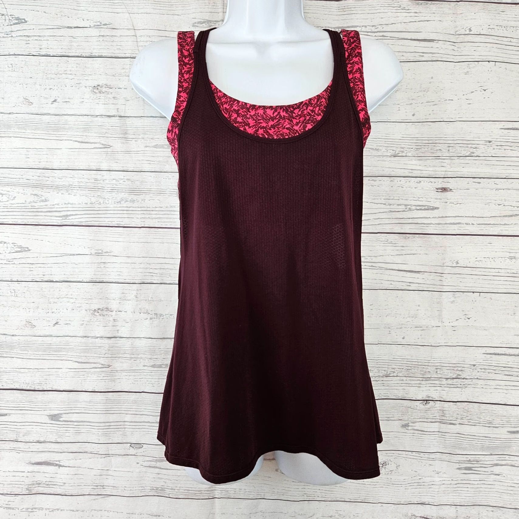 Lululemon Lululemon Womens Tank Top Sz 8 Burgundy Pink Layered Multicolor Activewear Tank Women's Size 8 Sleeveless Pullover Size M / US 6-8 / IT 42-44 - 2 Thumbnail