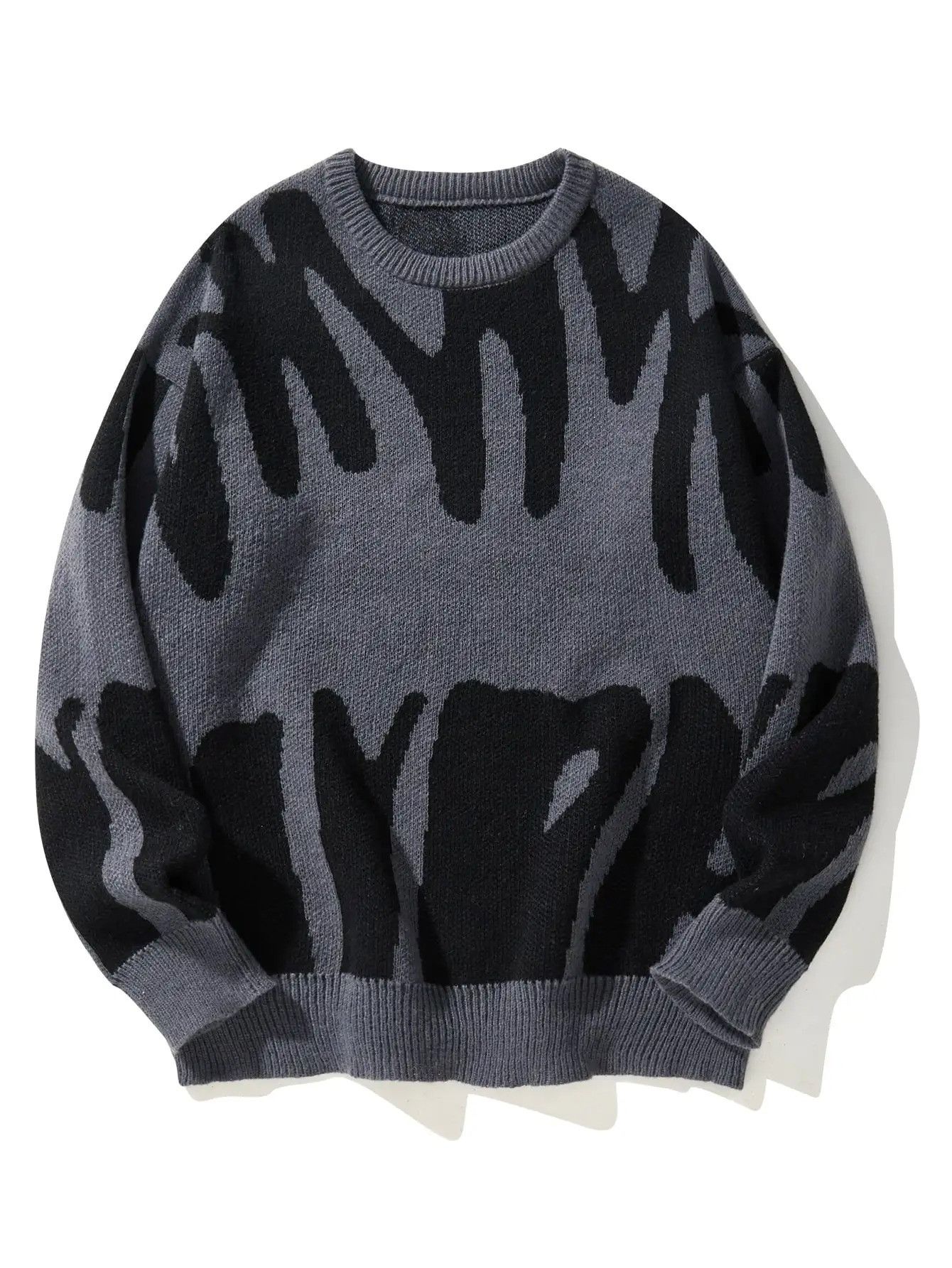 Vintage Irregular Jacquard Pattern Pullover Sweater Size US L / EU 52-54 / 3 - 1 Thumbnail