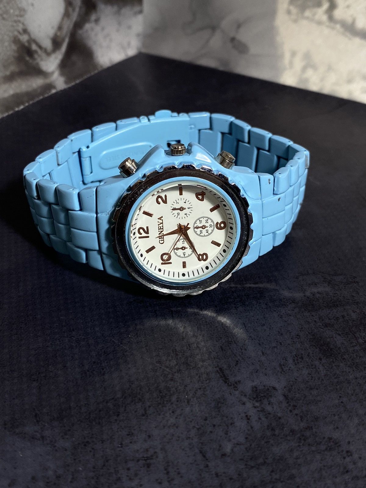 Vintage Sky Blue Chronograph-Style Watch – Bold & Sporty✨ Size ONE SIZE - 1 Thumbnail
