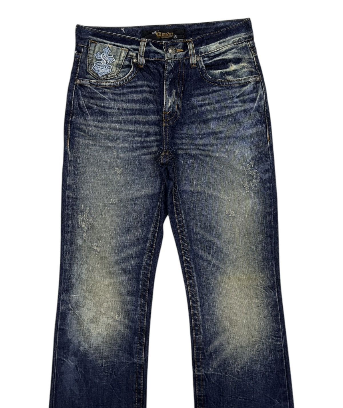 Number (N)ine Vintage Skulls Cross Patches Number Nine Style Denim Jeans Size US 29 - 4 Thumbnail