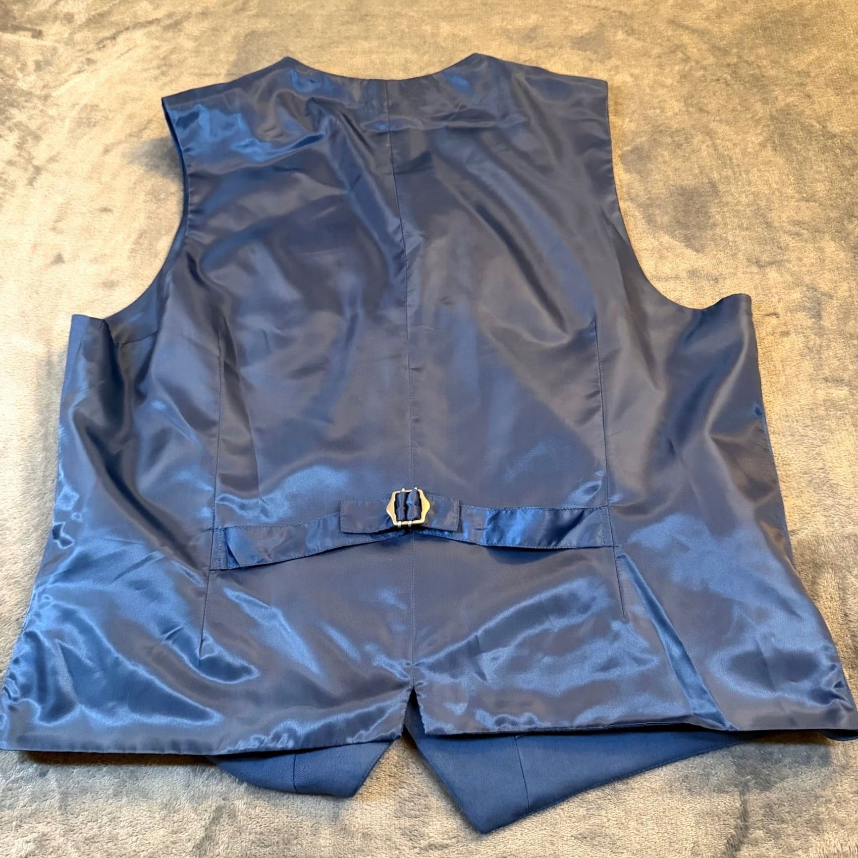 Perry Ellis Perry Ellis Suit Vest Mens 2XL Blue Adjustable Back Strap Stretch NWT Size 48R - 5 Thumbnail