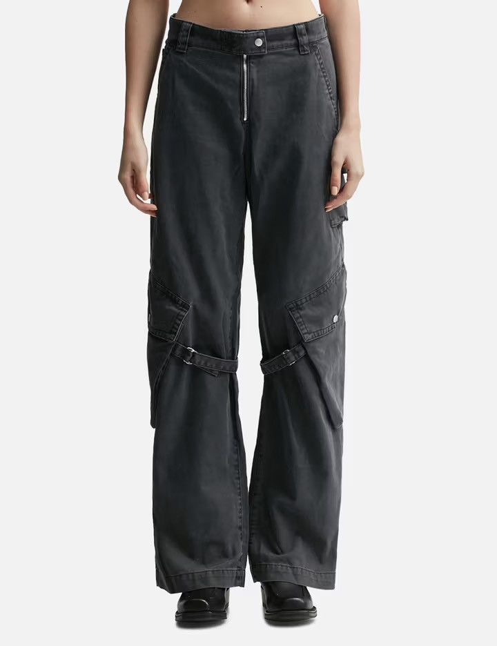 Acne Studios Acne Studios Charcoal Grey Canvas Cotton Cargo Trousers Size US 32 / EU 48 - 3 Thumbnail