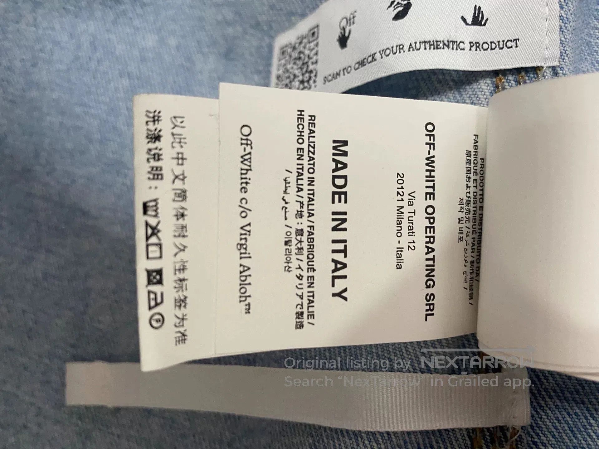 Off-White OFF WHITE Washed Denim Jacket. Size US S / EU 44-46 / 1 - 8 Thumbnail