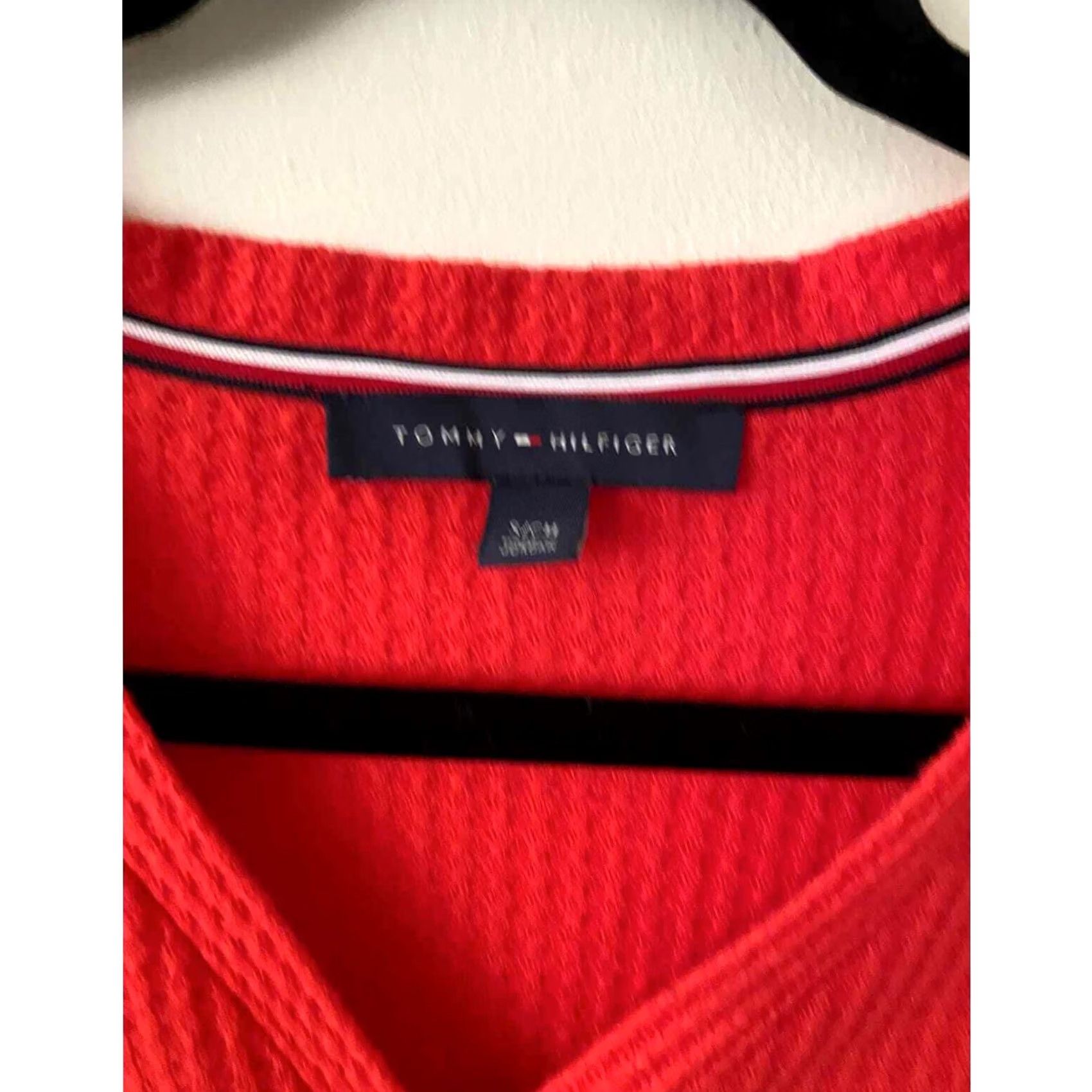 Tommy Hilfiger Tommy Hilfiger Waffle-Knit Button-Up Longsleeve Sweater - Small Women Red Size S / US 4 / IT 40 - 3 Thumbnail