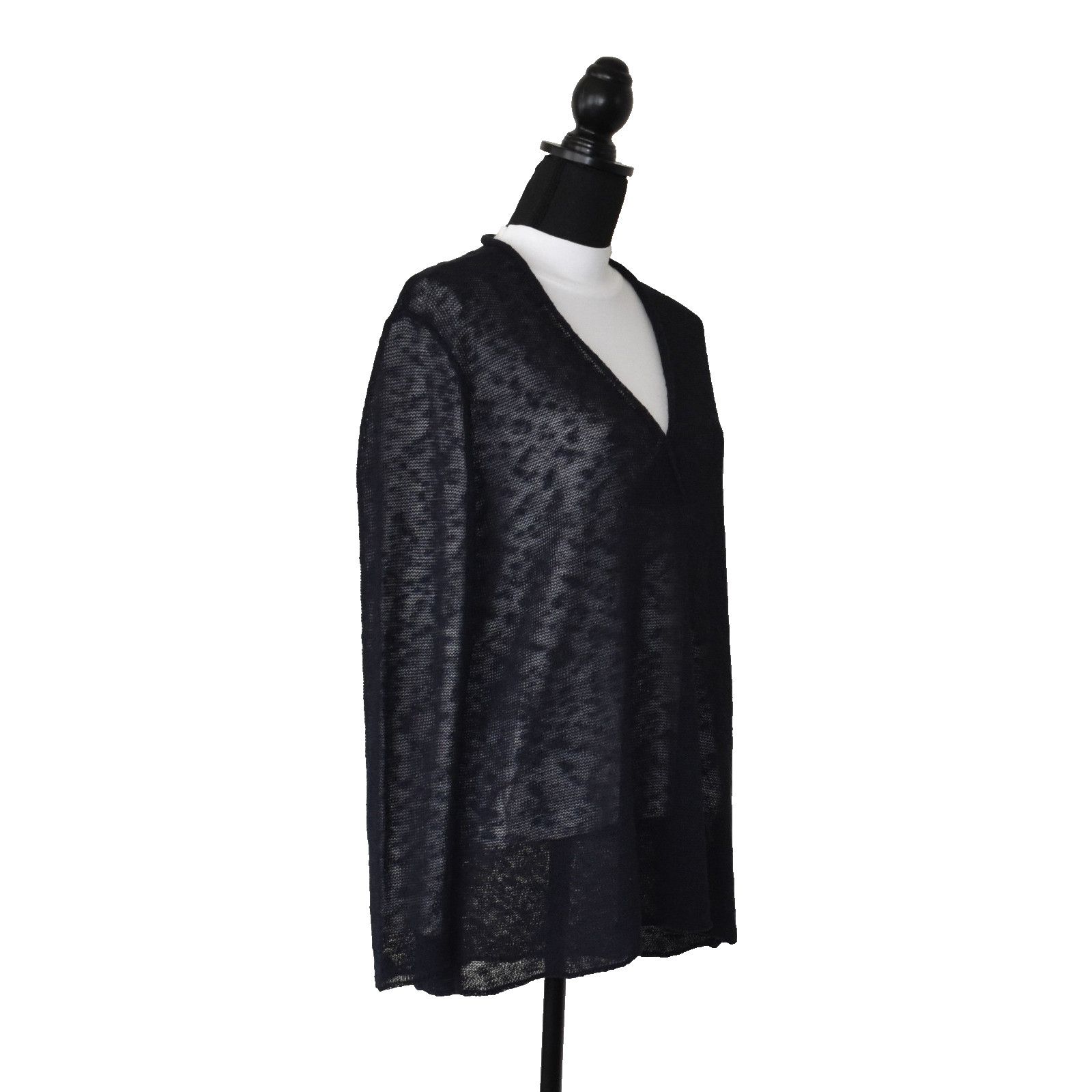 Eileen Fisher EILEEN FISHER Mesh Knit Linen V Neck Pullover Sweater Size M Size M / US 6-8 / IT 42-44 - 2 Thumbnail
