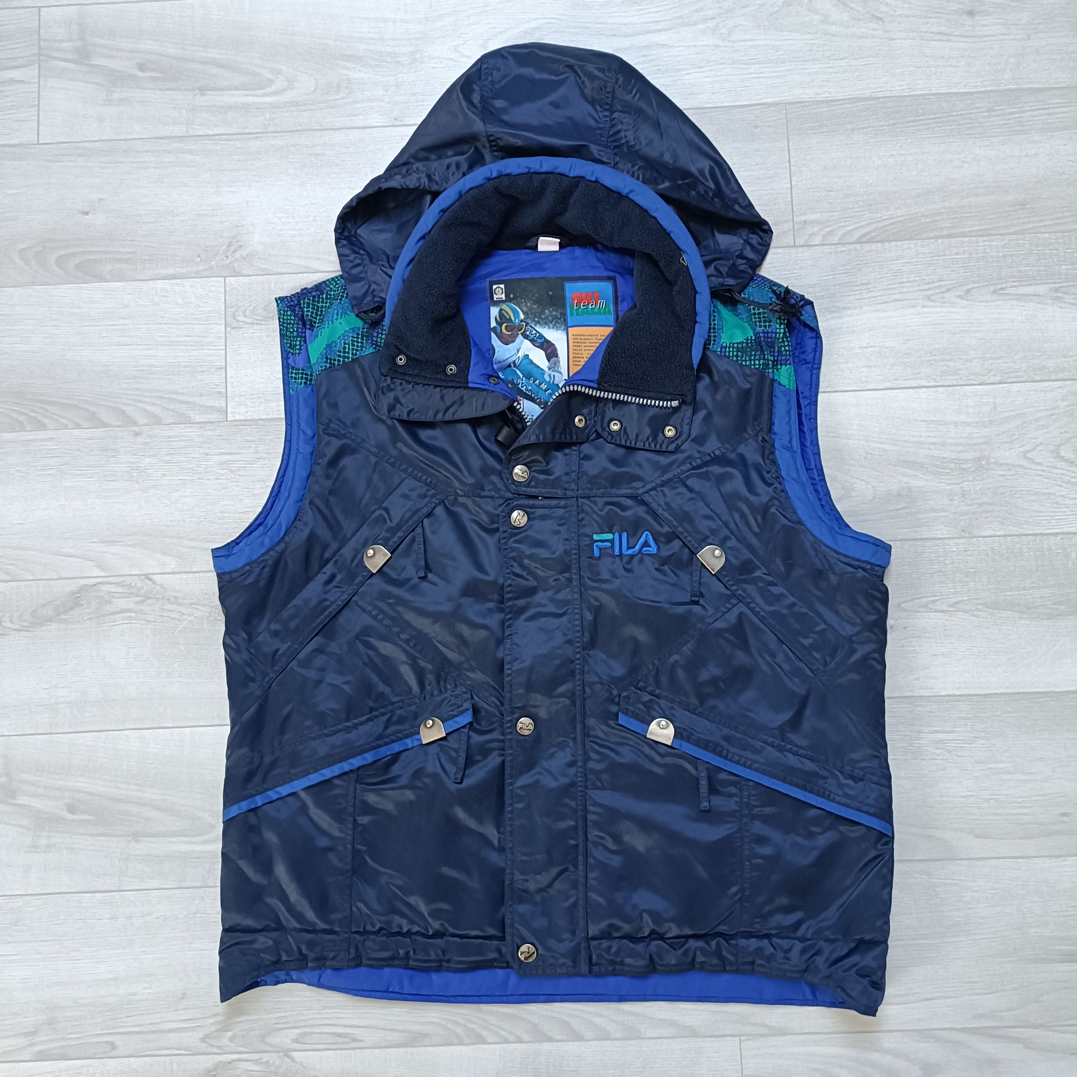 Fila × Vintage Men's Blue Full Zip Vest Gilet Ski Team Italia Italy ! Size US L / EU 52-54 / 3 - 1 Thumbnail