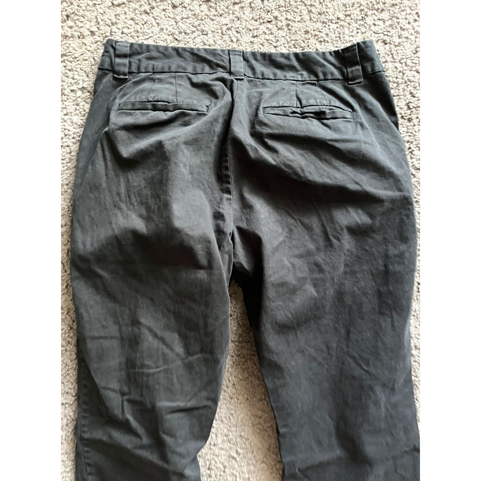 Loft LOFT Black Casual Cropped Pants Size 6 Straight Leg Inseam 23" Cotton Blend Women’s Pants, Mid Rise, Flat Front, Pockets, Business Casual, Regular Size 28" / US 6 / IT 42 - 4 Thumbnail