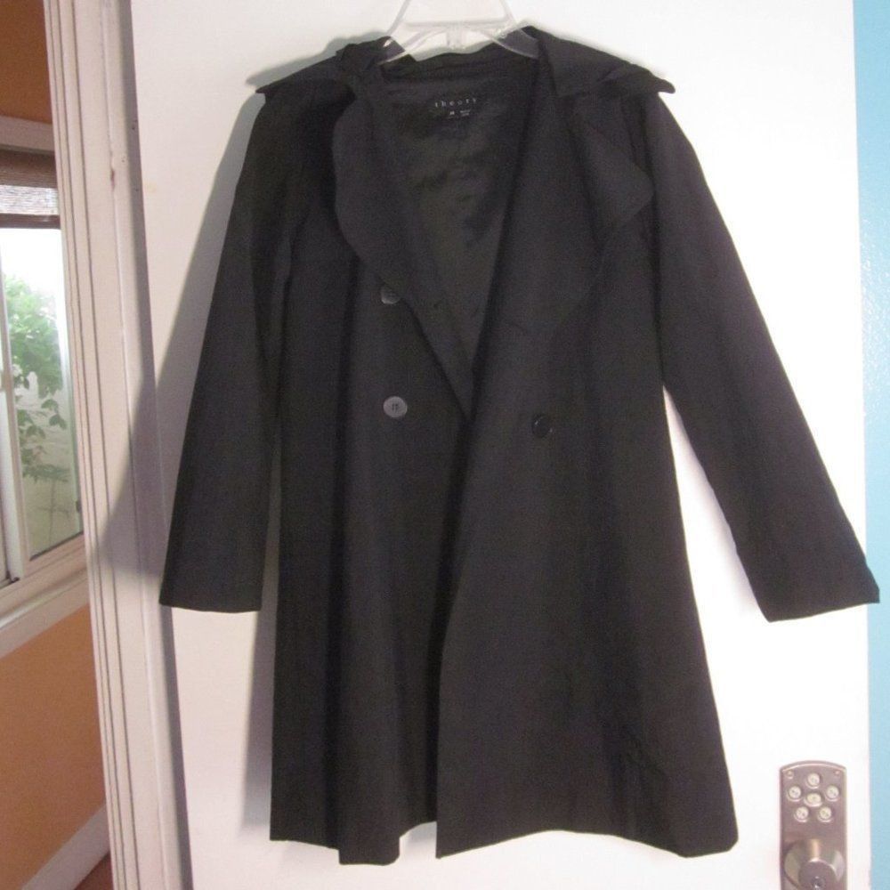 Theory Theory Black Button Up Trench Coat Size M Size M / US 6-8 / IT 42-44 - 9 Thumbnail