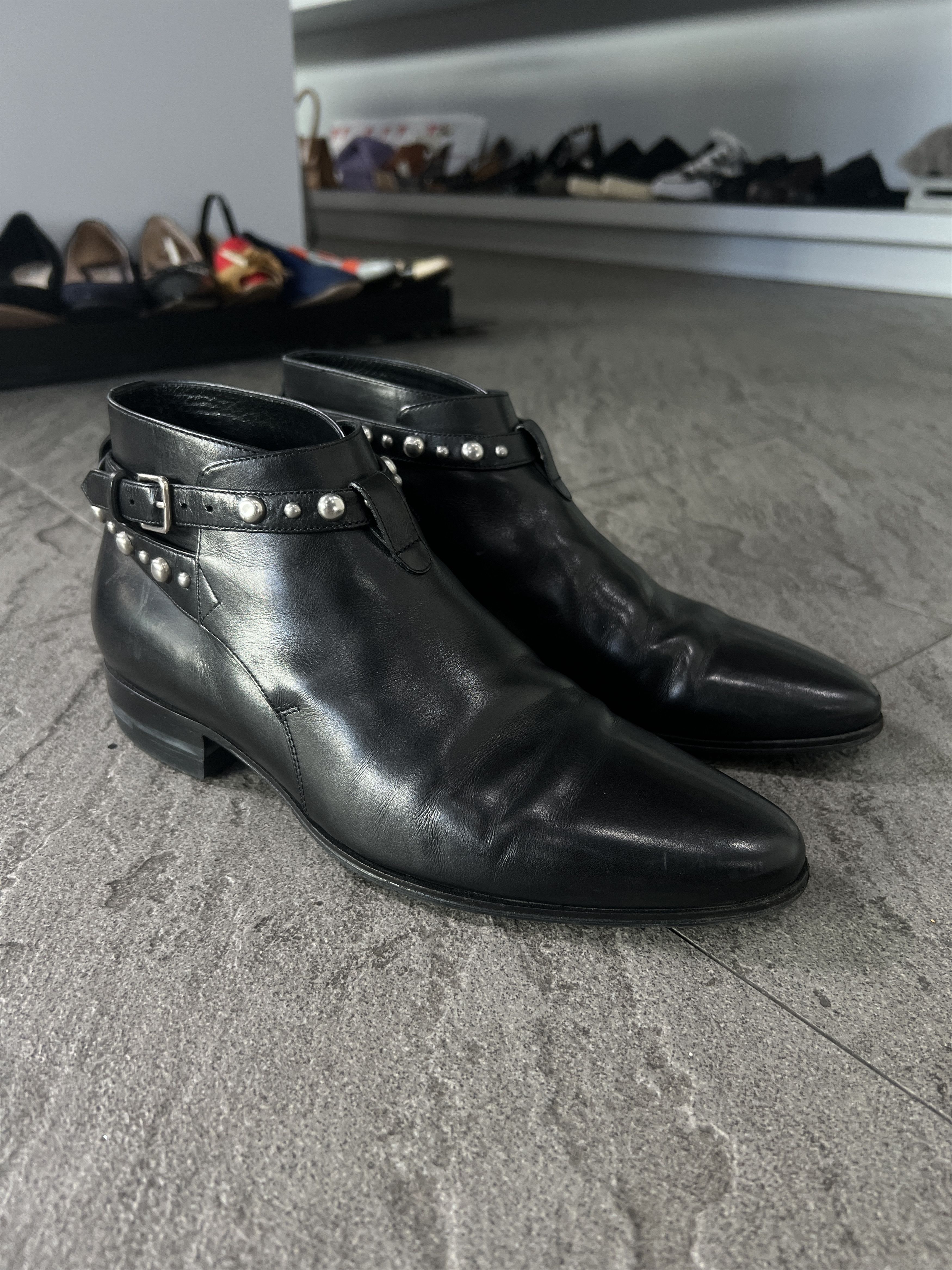 Saint Laurent Paris Saint Laurent Paris Stud Harness Ankle Boots Black EU40 Size US 7 / EU 40 - 3 Thumbnail