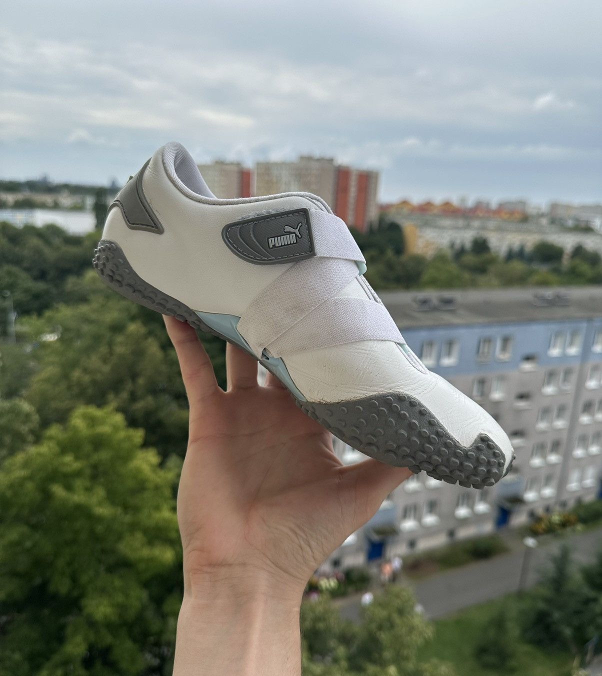 Puma Puma Mostro baby blue sample leather shoes velcro sneakers Size US 7.5 / IT 37.5 - 2 Thumbnail