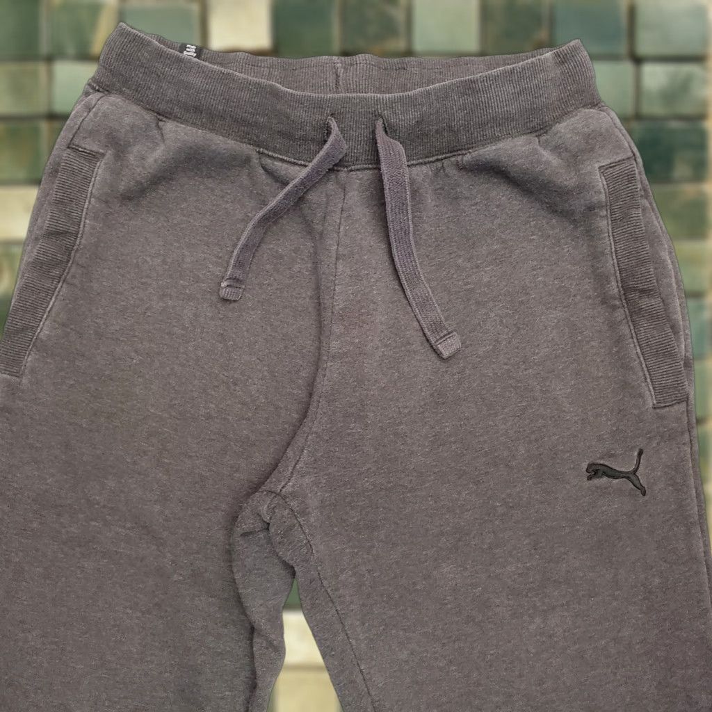 Puma Puma Sweat Pants Mens S Gray Logo Cotton Polyester Blend Sports Everyday Casual Sweatpants Size US 29 - 1 Thumbnail