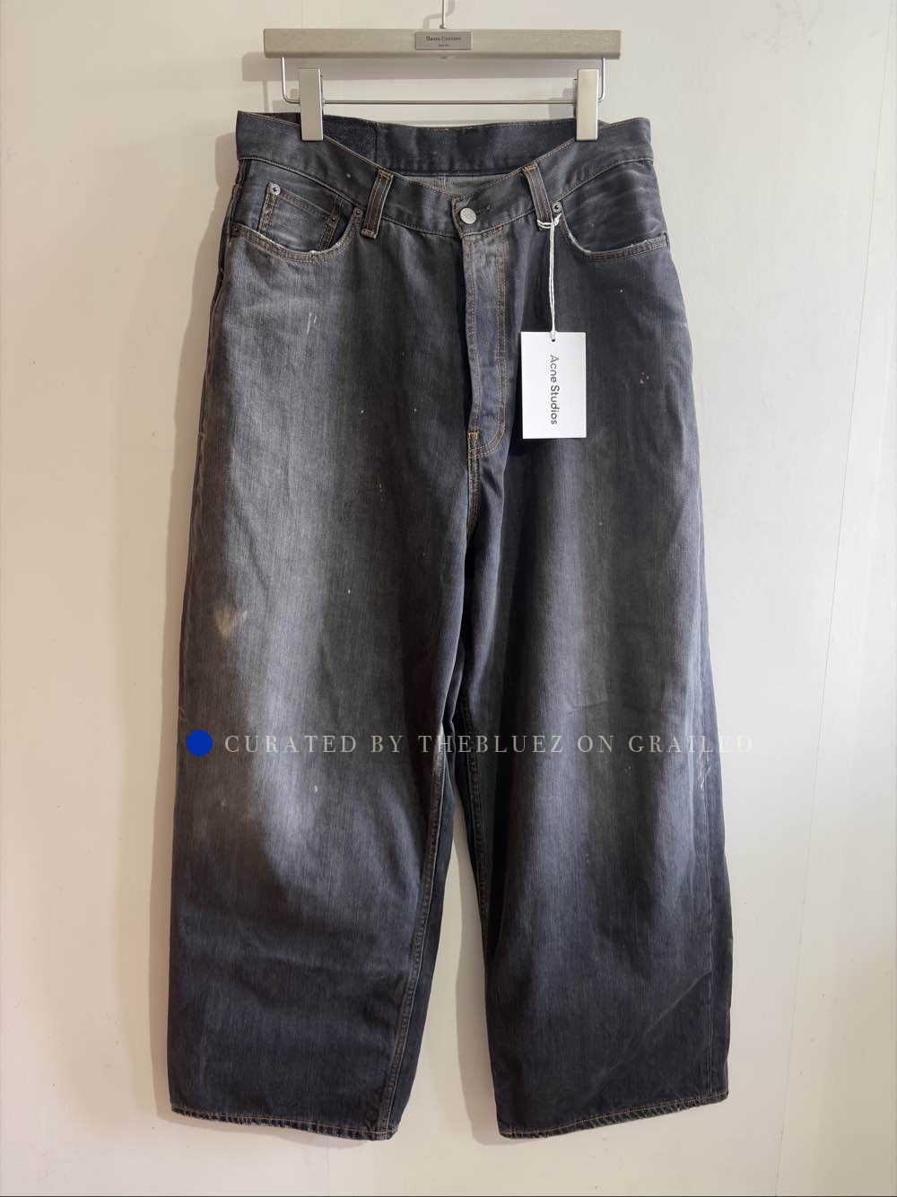 Acne Studios Distressed Wide Leg Jeans in Black Size US 30 / EU 46 - 1 Thumbnail