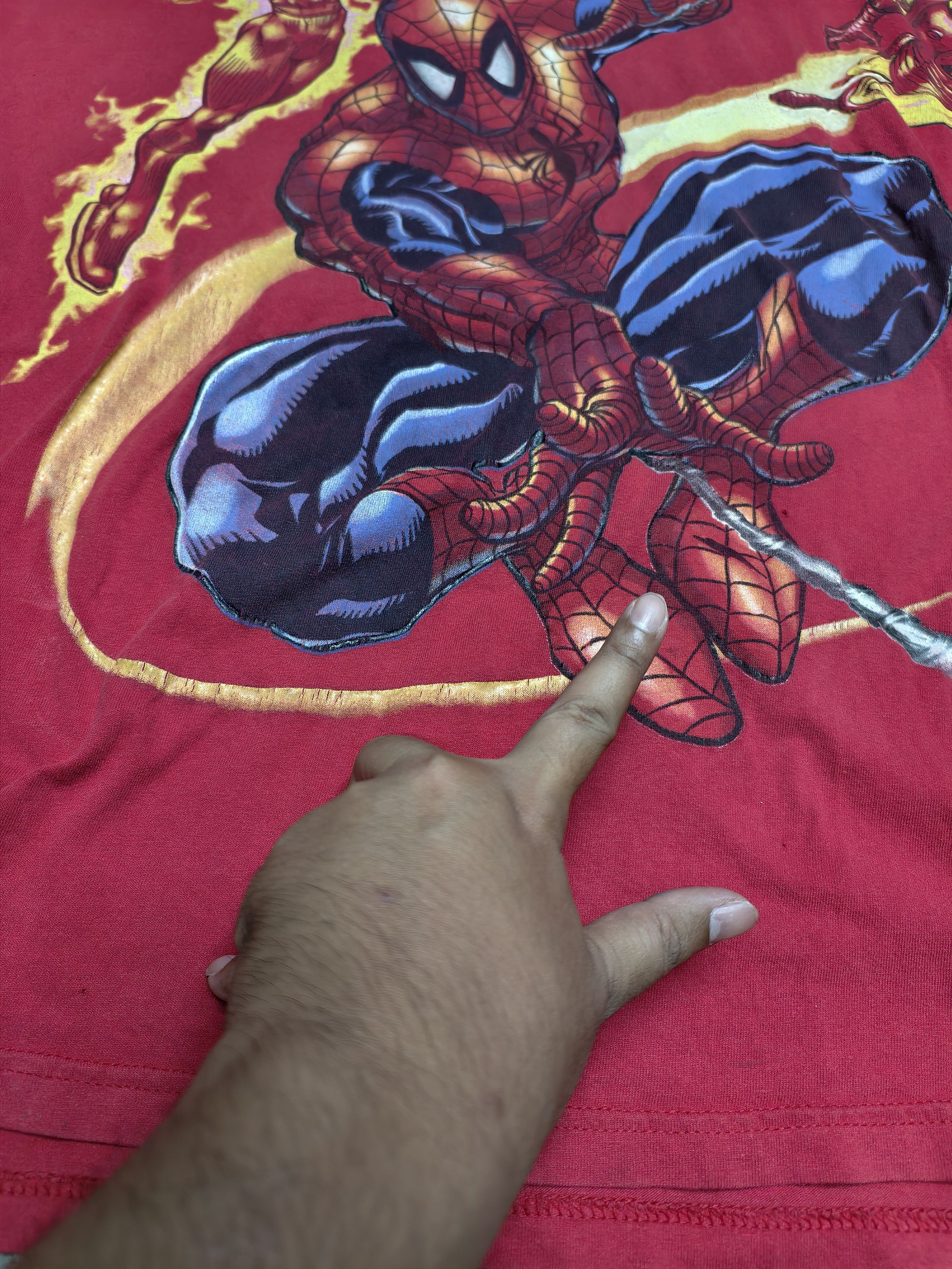 Marvel Comics Vtg Rare Spiderman x Fantastic 4 Size US XL / EU 56 / 4 - 2 Thumbnail