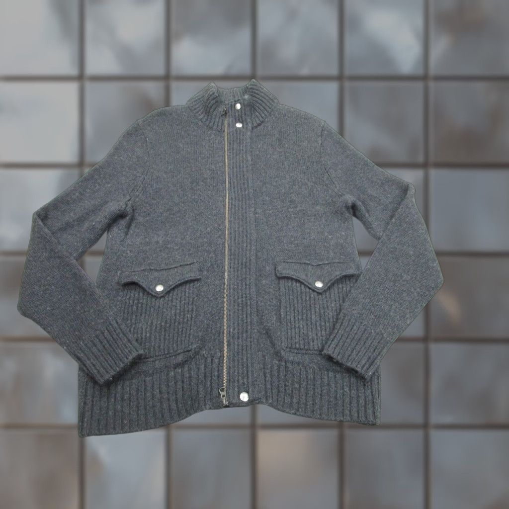 Banana Republic VINTAGE Banana Republic Sweater Mens M Gray Full Zip Wool Mock Pockets Old Money Preppy Size US M / EU 48-50 / 2 - 1 Thumbnail