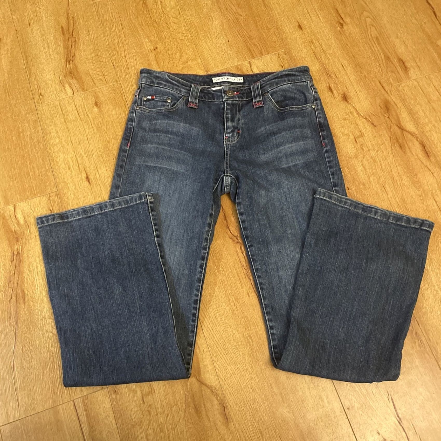 Tommy Hilfiger VINTAGE Tommy Hilfiger Jeans Flare Boot Cut 30x30 Medium Wash Women Regular Denim Blue 2005 Y2K Size 30" / US 8 / IT 44 - 5 Thumbnail
