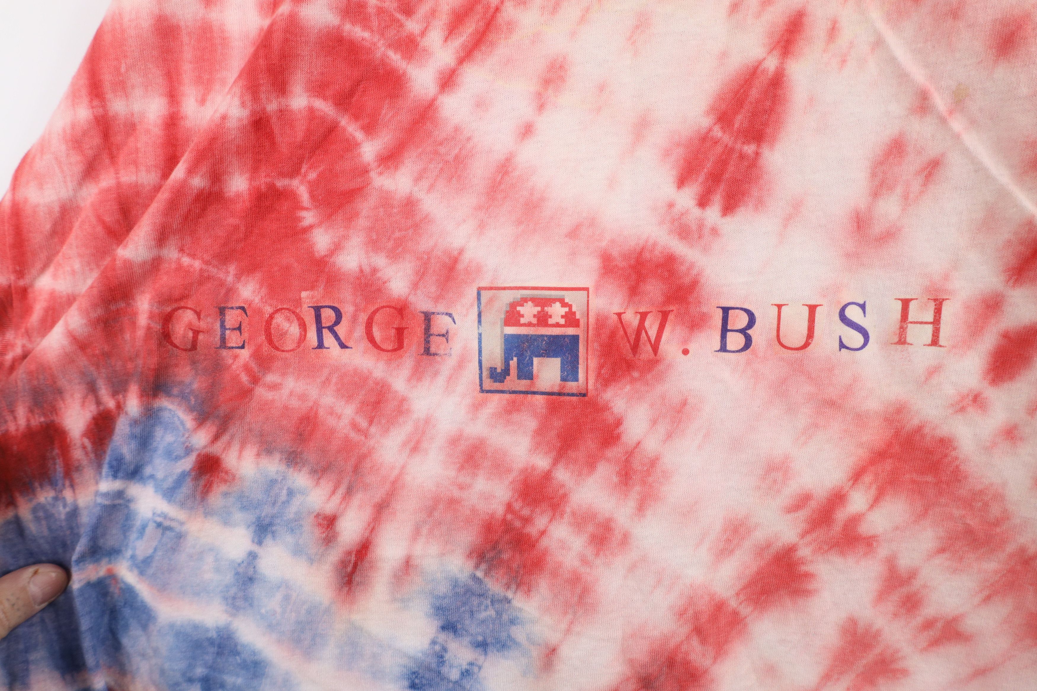 Vintage Vintage Y2K Vote For George W Bush Tie Dye T-Shirt Cotton Size US XXL / EU 58 / 5 - 11 Thumbnail