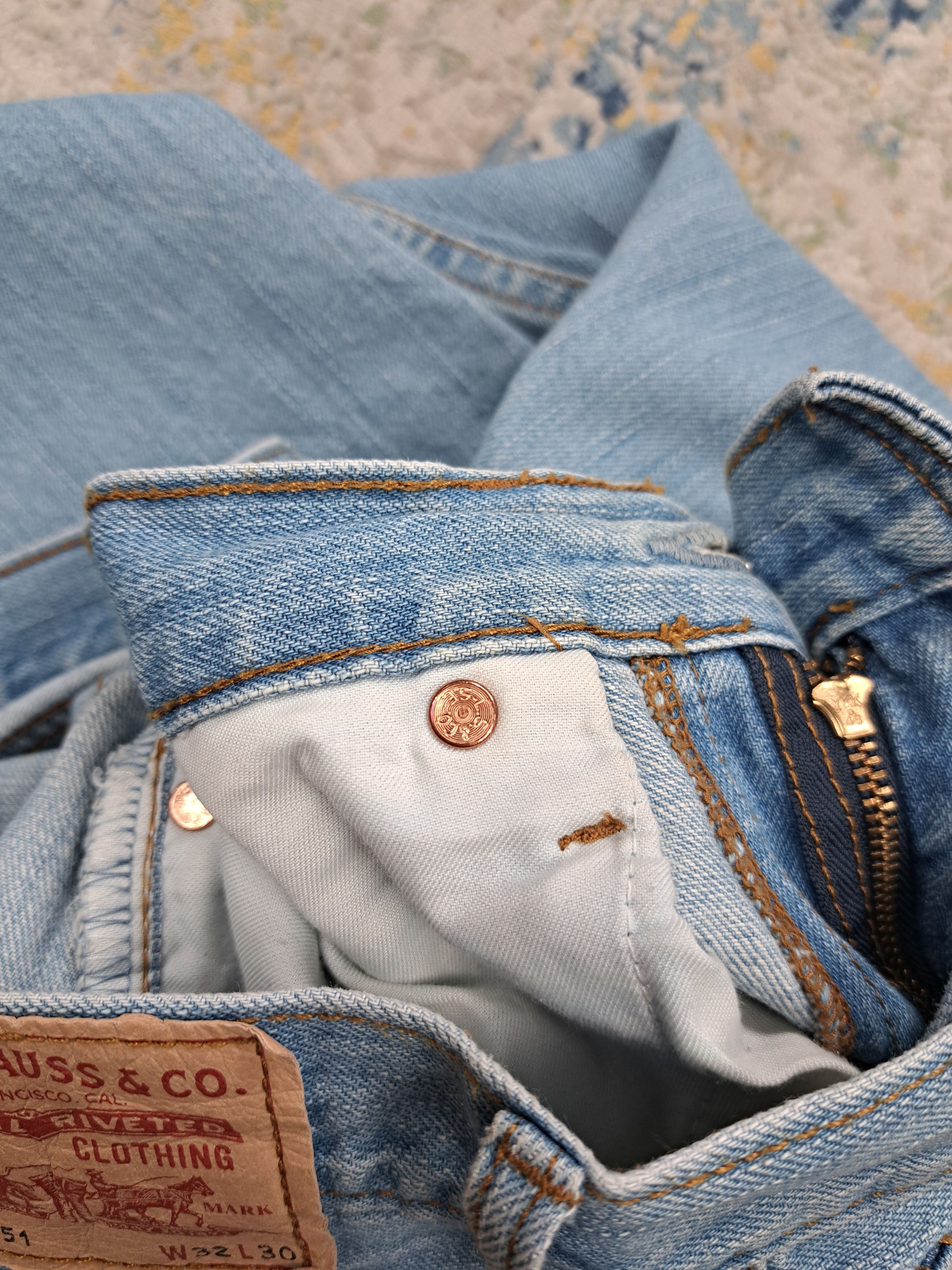 Levi's Vintage 00s Levis 751 Baby Blue Baggy Jeans Relaxed Denim Size US 32 / EU 48 - 11 Thumbnail