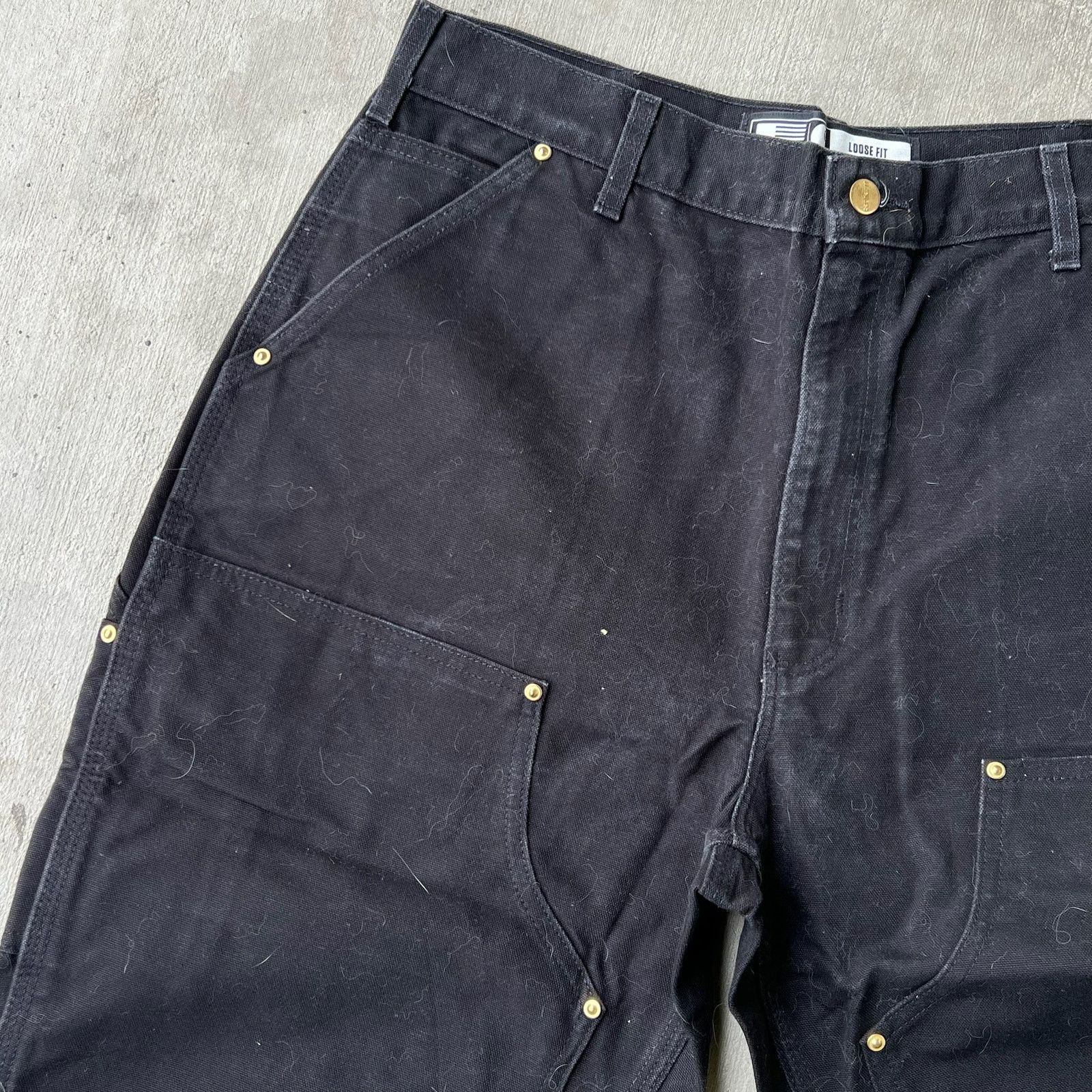 Carhartt × Vintage Carhartt black double knee work wear carpenter pants Size US 35 - 3 Thumbnail