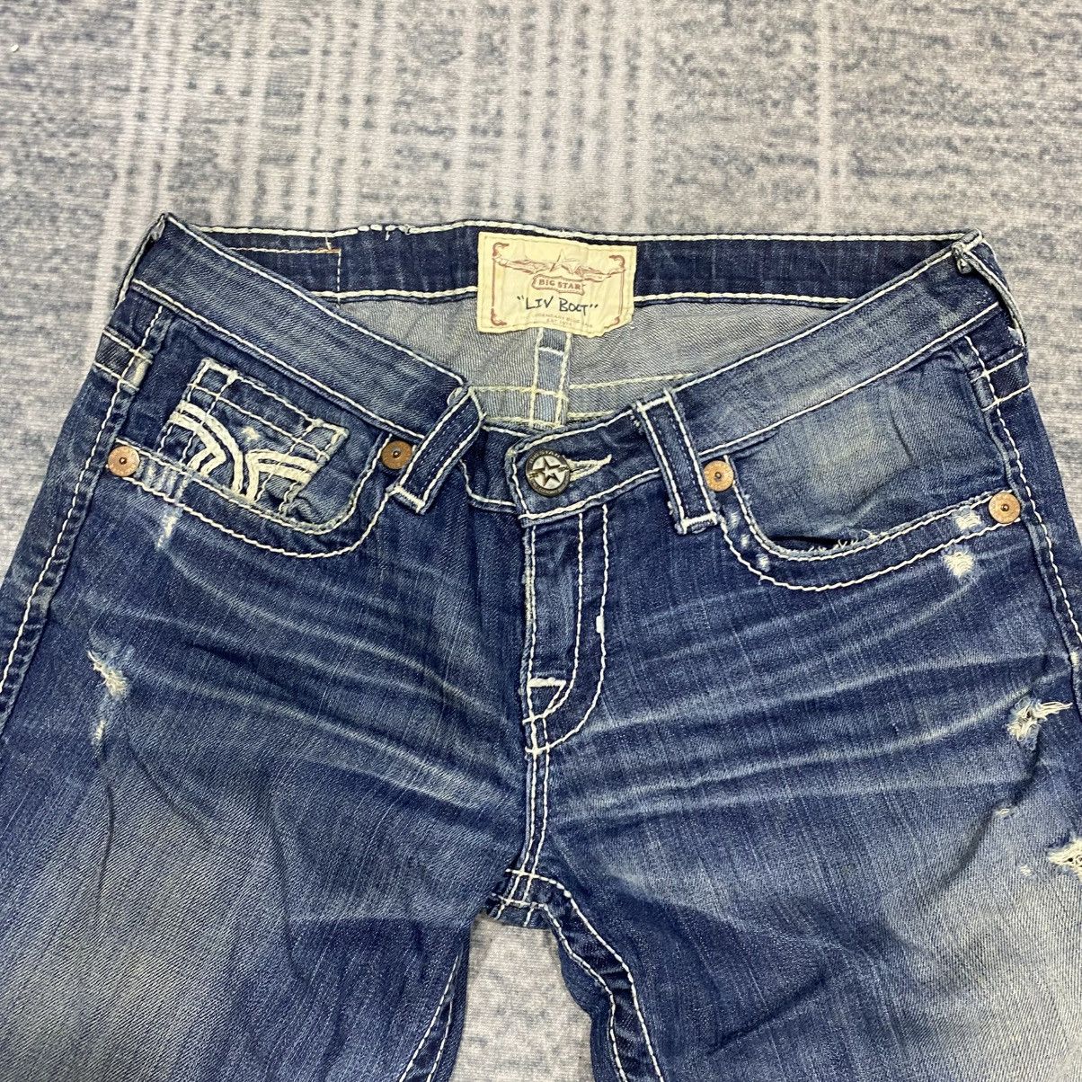 Japanese Brand Flare🔥 Big Star Washed Blue Jeans Punk 90s Cowboy Size US 32 / EU 48 - 7 Thumbnail