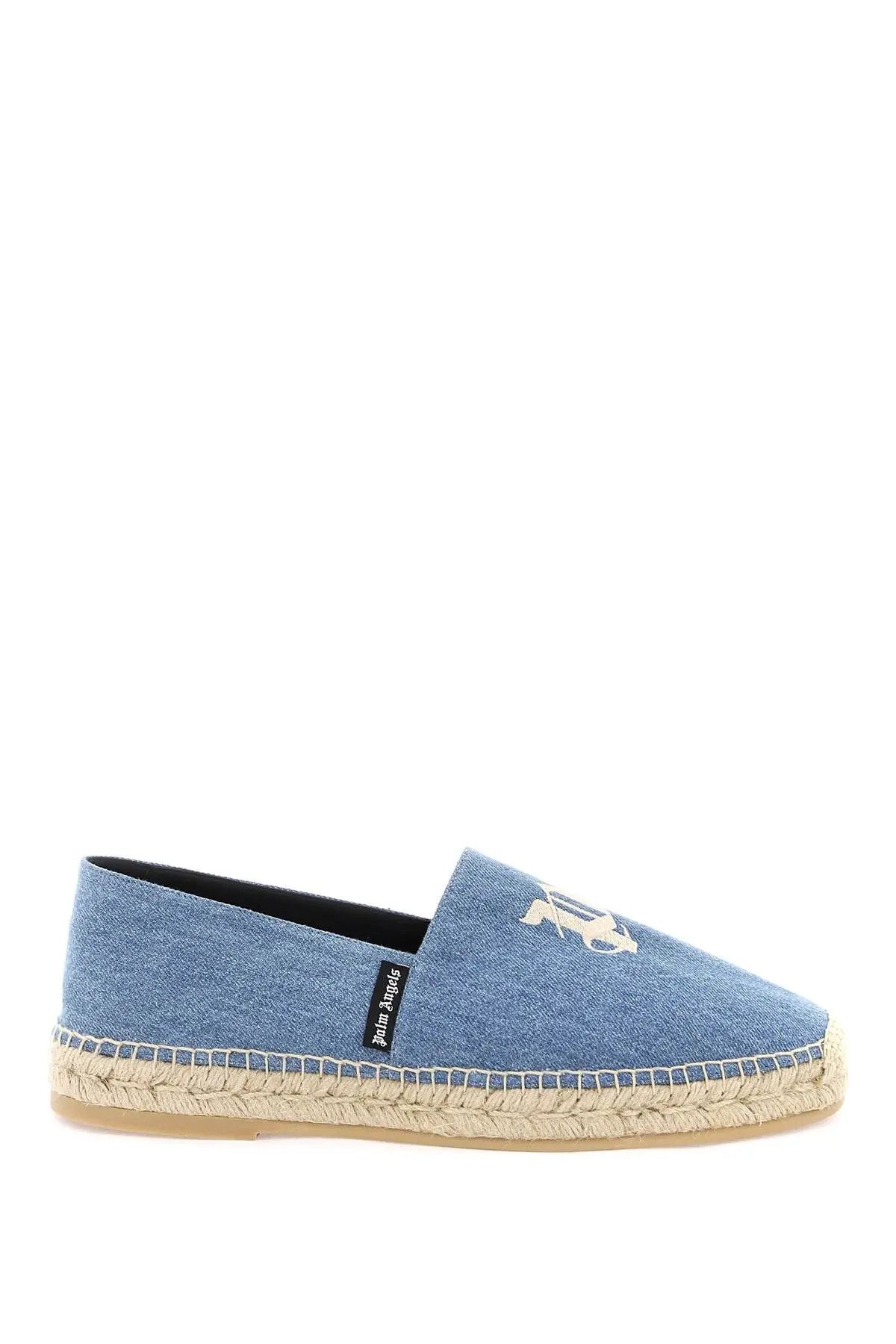 image of Palm Angels O1S22I1N0124 Denim Espadrilles In Blue Shoes, Men's (Size 11)