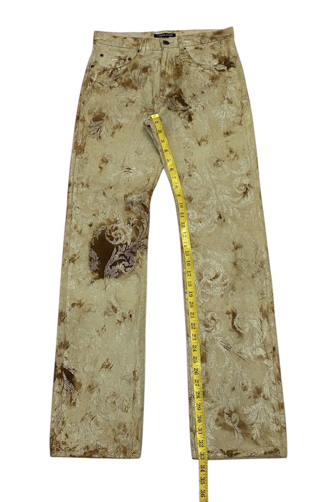 If Six Was Nine Yoshiyuki konishi Gold Paisley Pattern Denim Pants Size US 30 / EU 46 - 15 Thumbnail