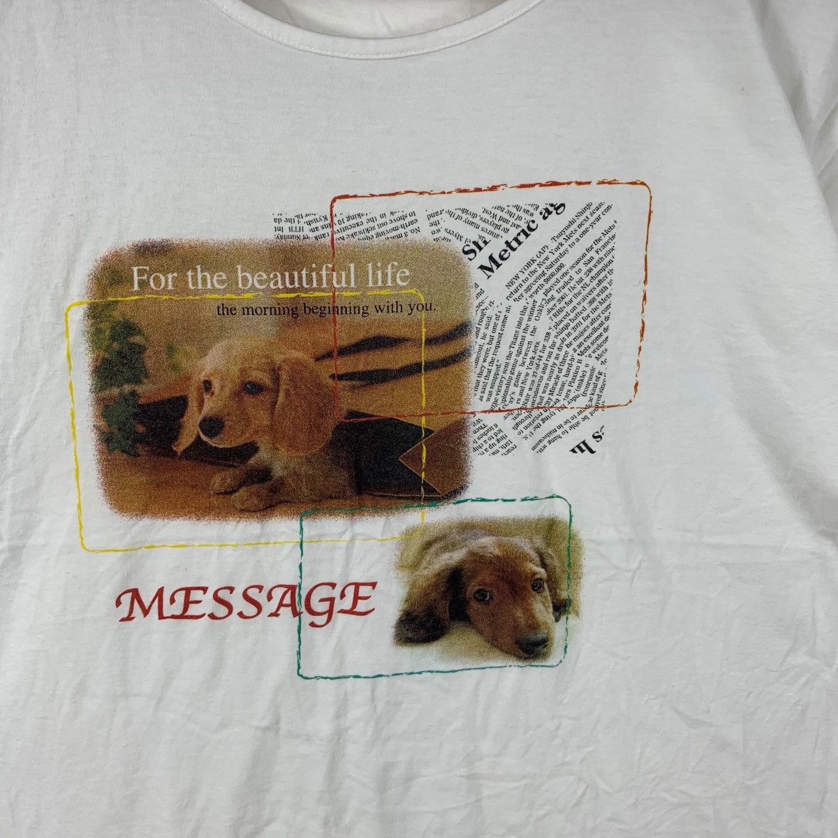 Vintage Vintage VISBY JAPAN DOG Pet Beautiful Life Message Tee Size L / US 10 / IT 46 - 4 Thumbnail