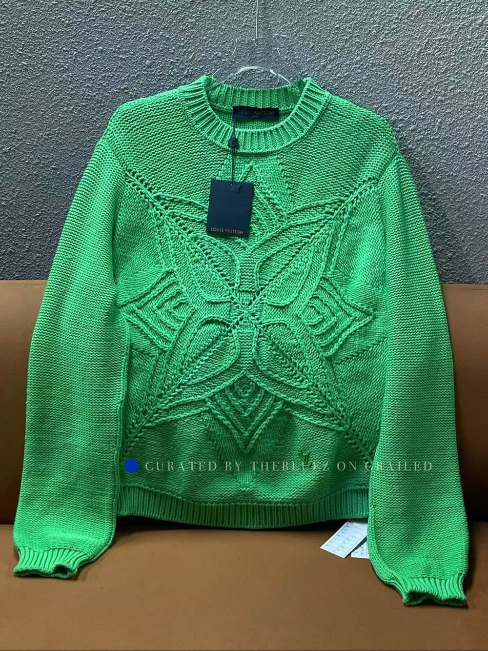 Louis Vuitton Monogram Flower Knit Sweater in Green Size US XL / EU 56 / 4 - 1 Thumbnail