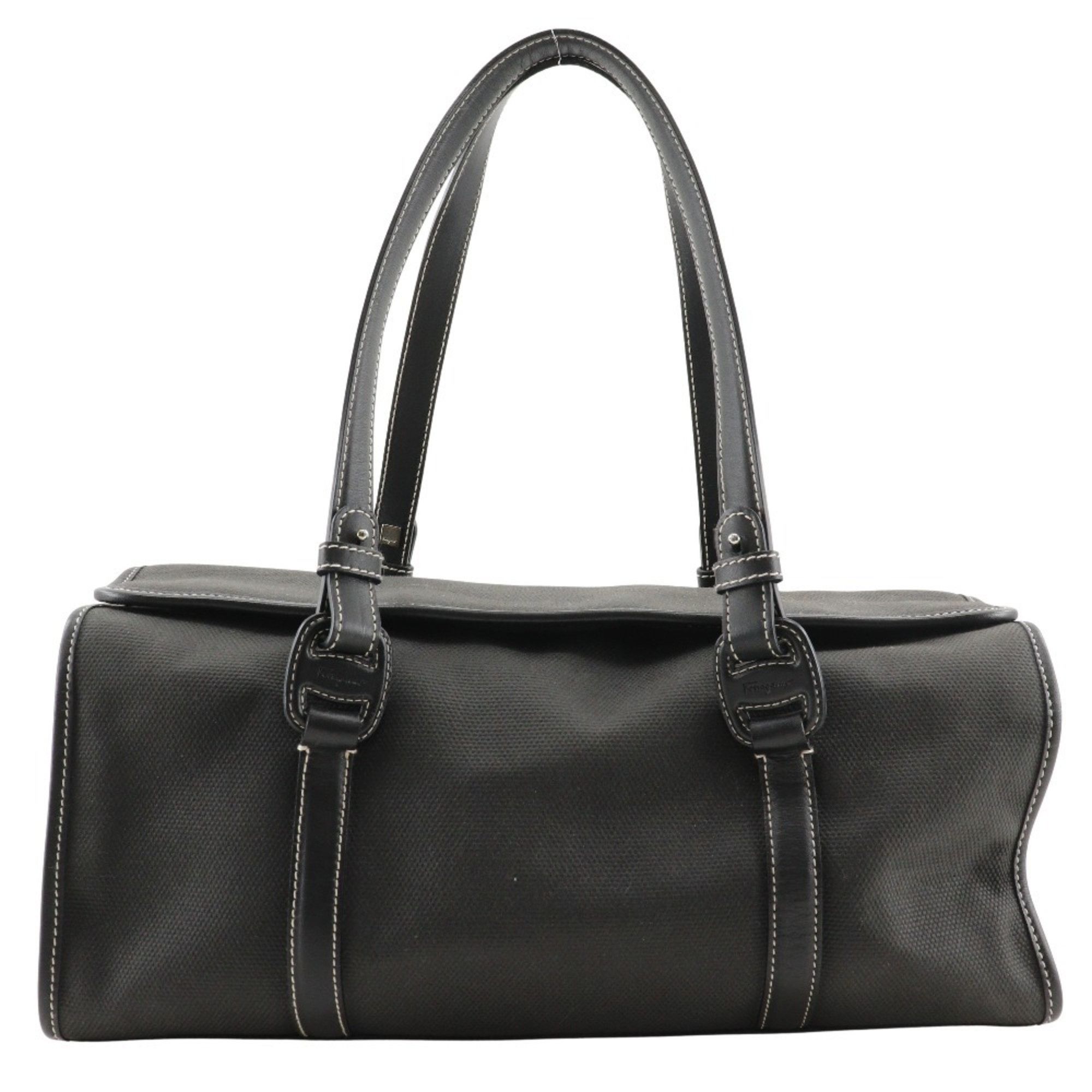 Salvatore Ferragamo Salvatore Ferragamo Vara Handbag Canvas Black Type Vala Women's Size ONE SIZE - 1 Thumbnail