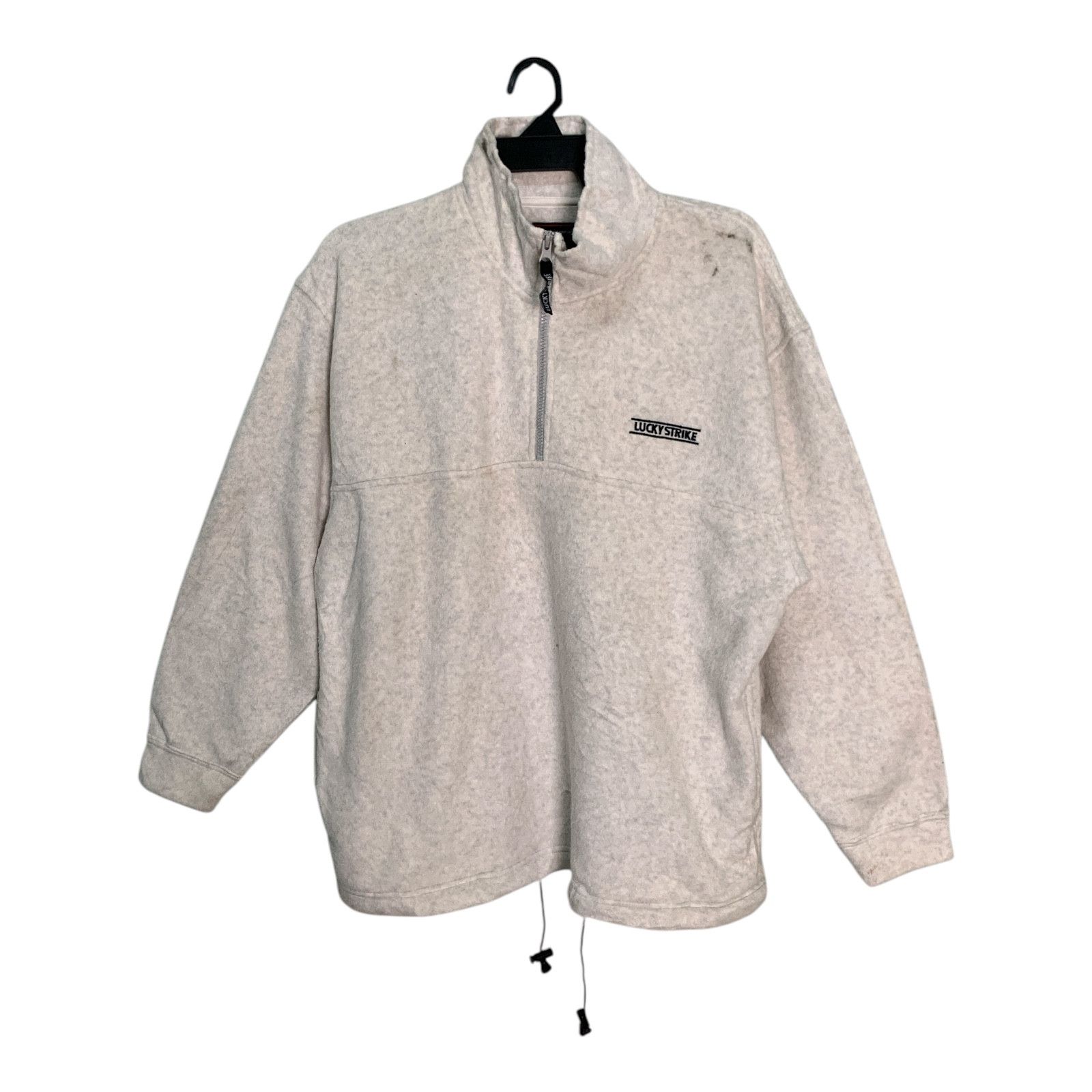 Japanese Brand × Vintage Rare Design Vintage Lucky Strike Half Zipper Fleece Sweater Size US M / EU 48-50 / 2 - 1 Thumbnail