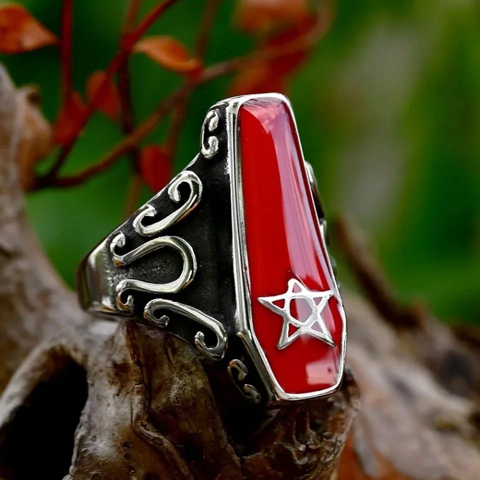 Jewelry Gothic Vintage Unique Coffin Ring Size ONE SIZE - 5 Thumbnail