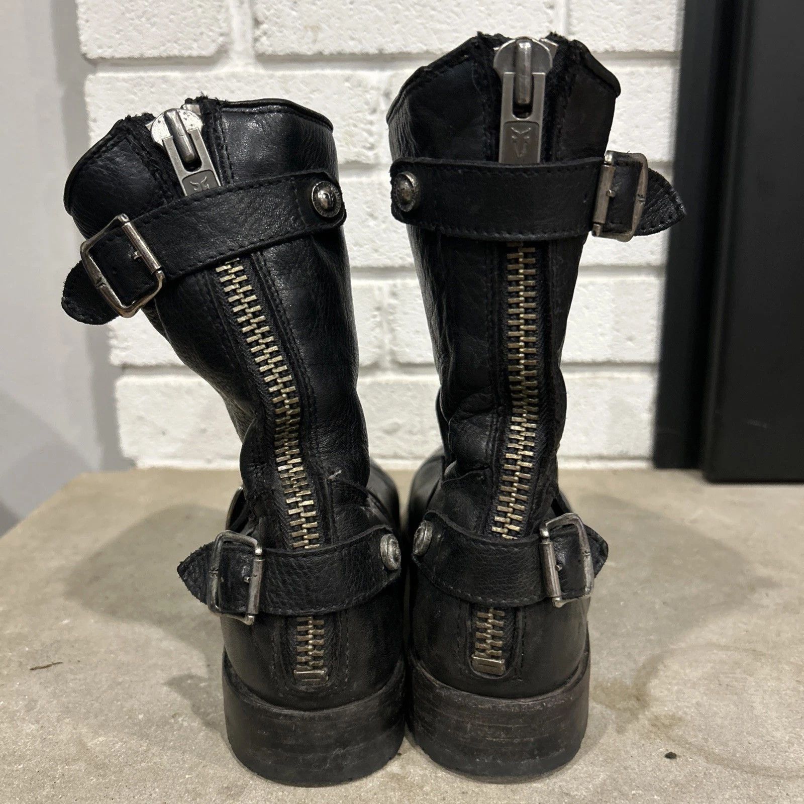 Frye Frye Engineer Boots Black Leather 7.5 Motorcycle Biker Size US 7.5 / EU 40-41 - 4 Thumbnail