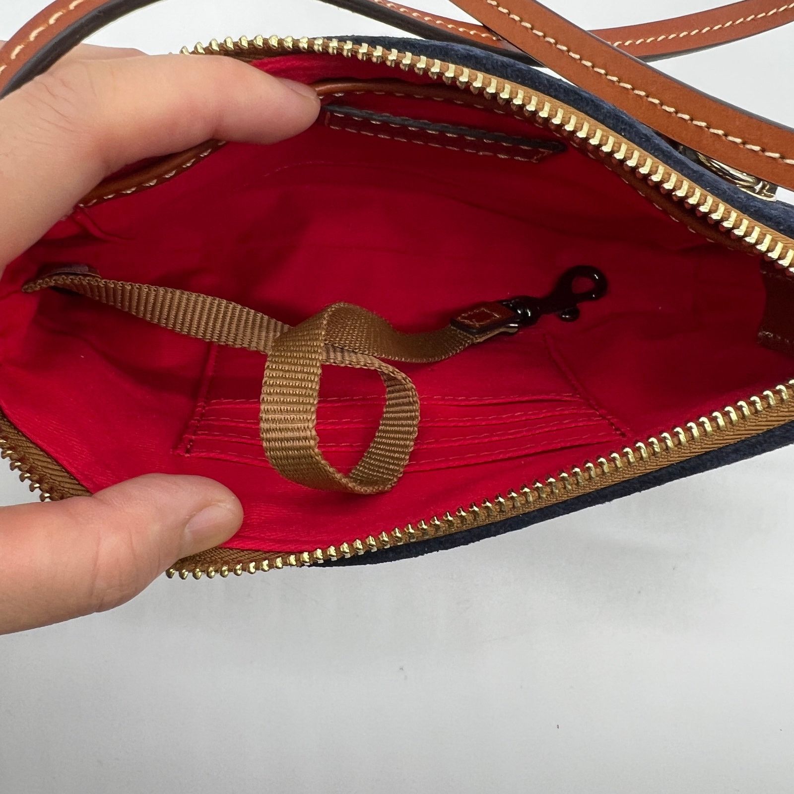 Dooney & Bourke Dooney & Bourke Suede Slim Crossbody Bags Navy Size ONE SIZE - 8 Thumbnail
