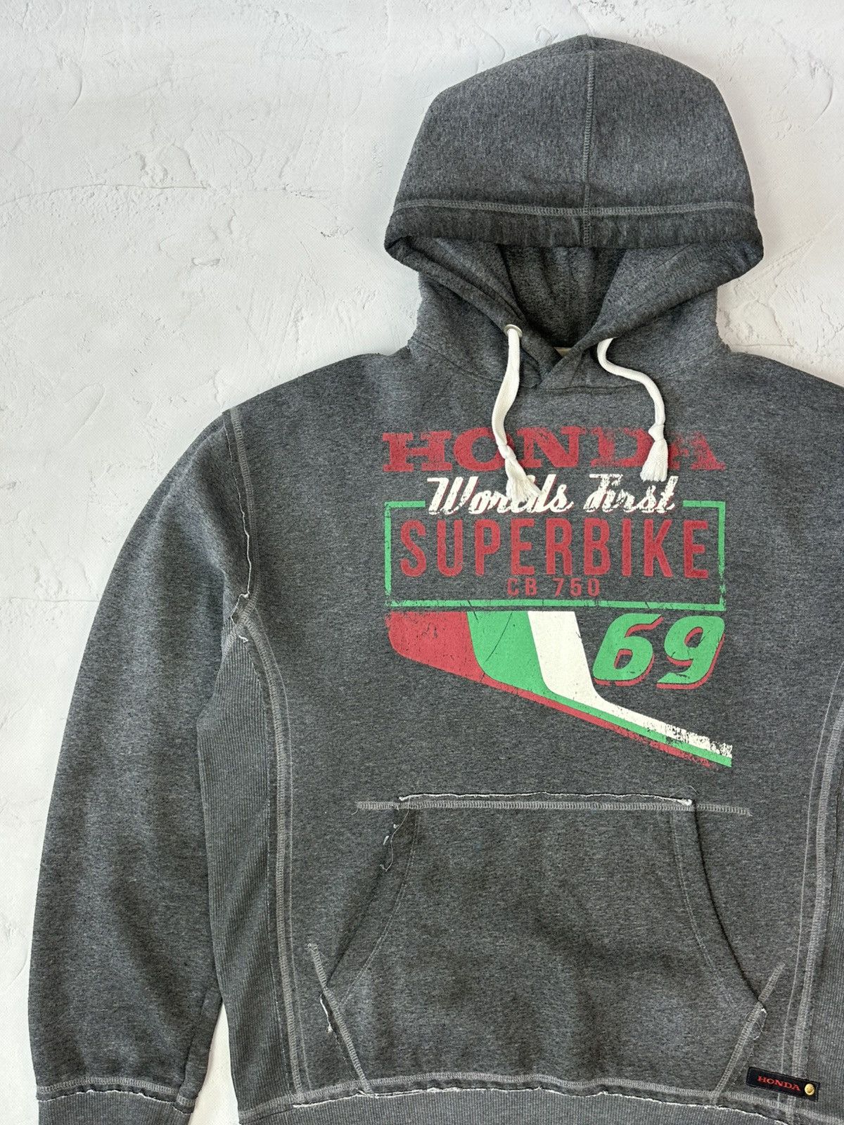 Honda Vintage Honda Superbike Distressed Grey Hoodie Size US XL / EU 56 / 4 - 5 Thumbnail