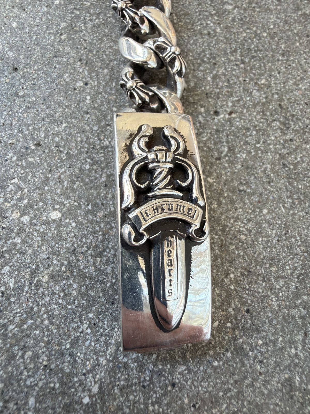 Chrome Hearts SUPER RARE! Chrome Hearts Fancy Link Dagger ID Bracelet Size ONE SIZE - 4 Thumbnail